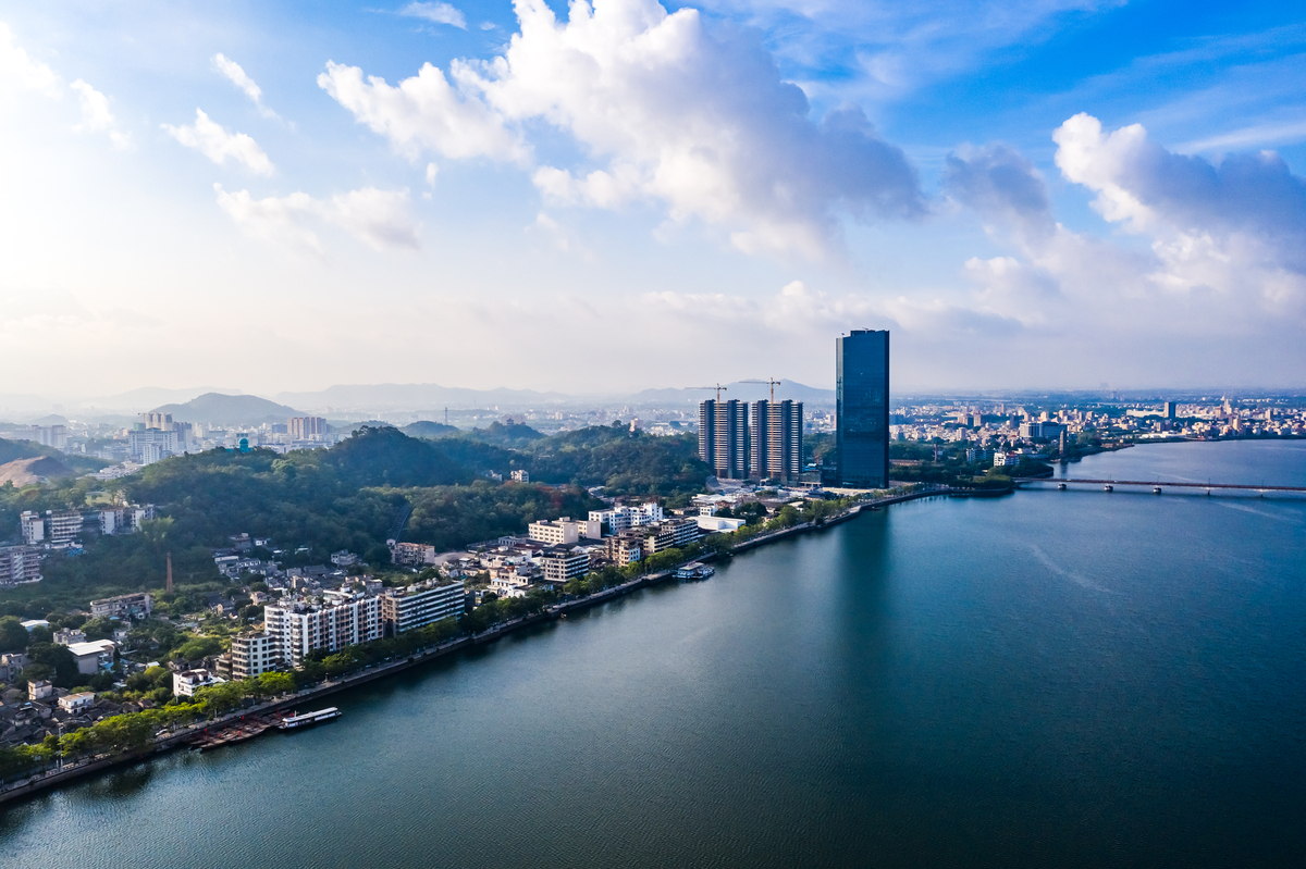 中国广东省潮州市的航拍图