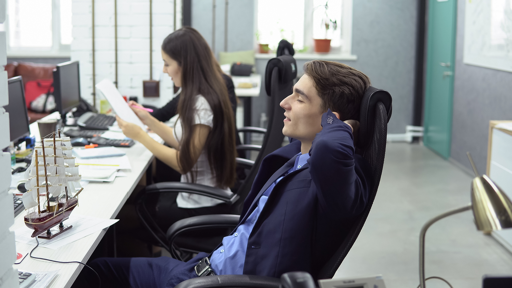 business people working in office