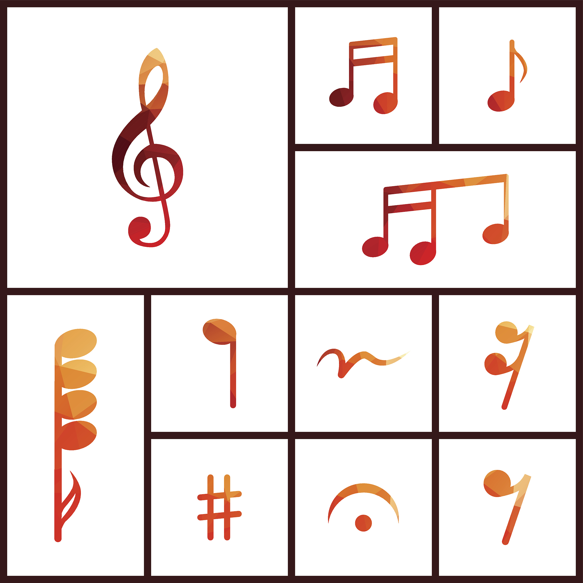 icon set of musical notes