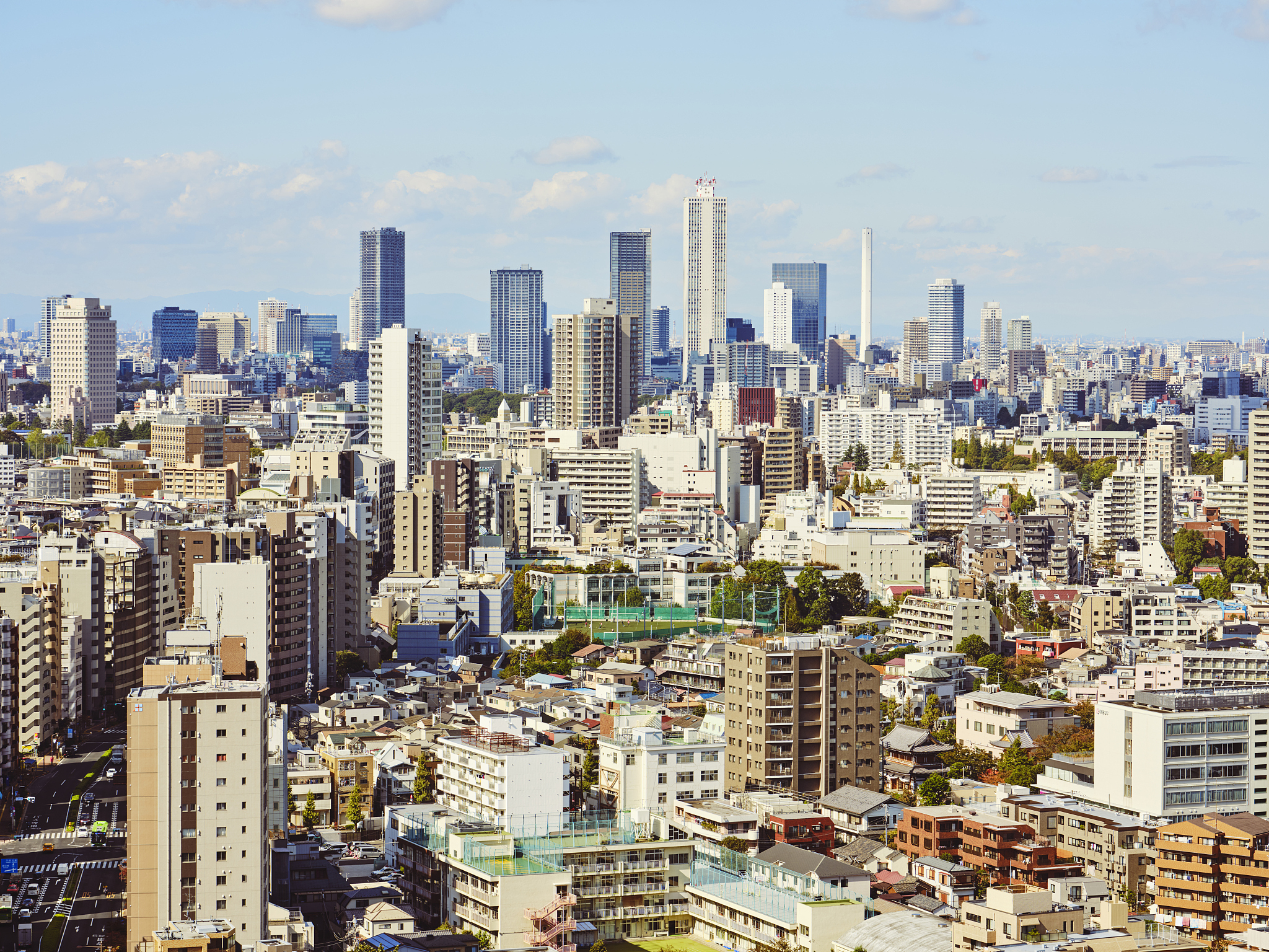 tokyo skyscraper buildings on a clear day