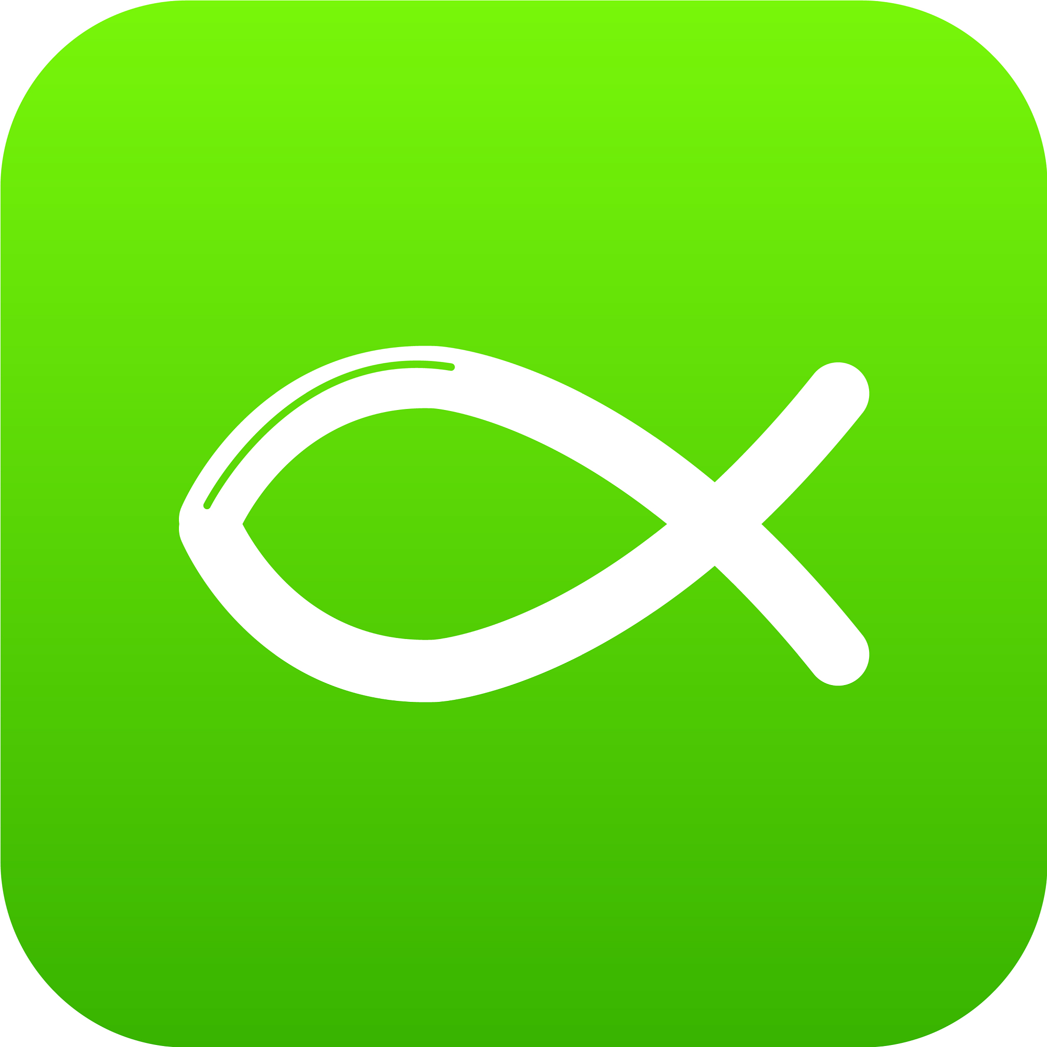 christian fish symbol icon green