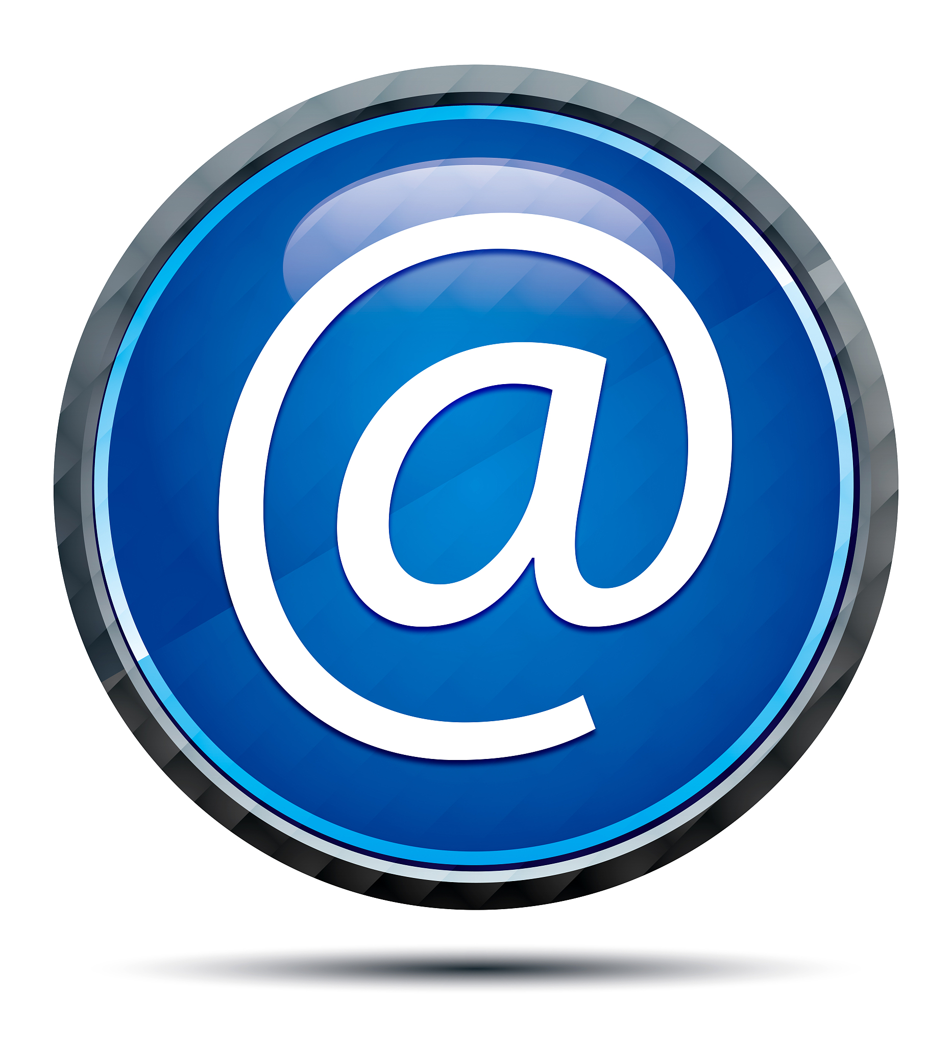 email address icon exclusive blue round button