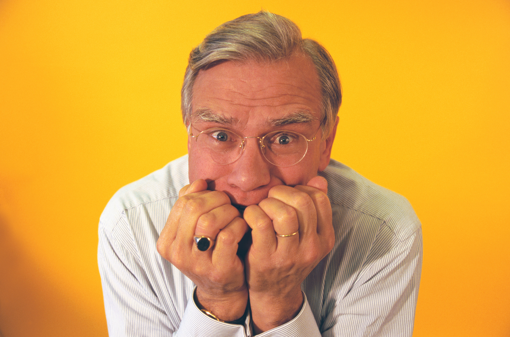 frightened businessman