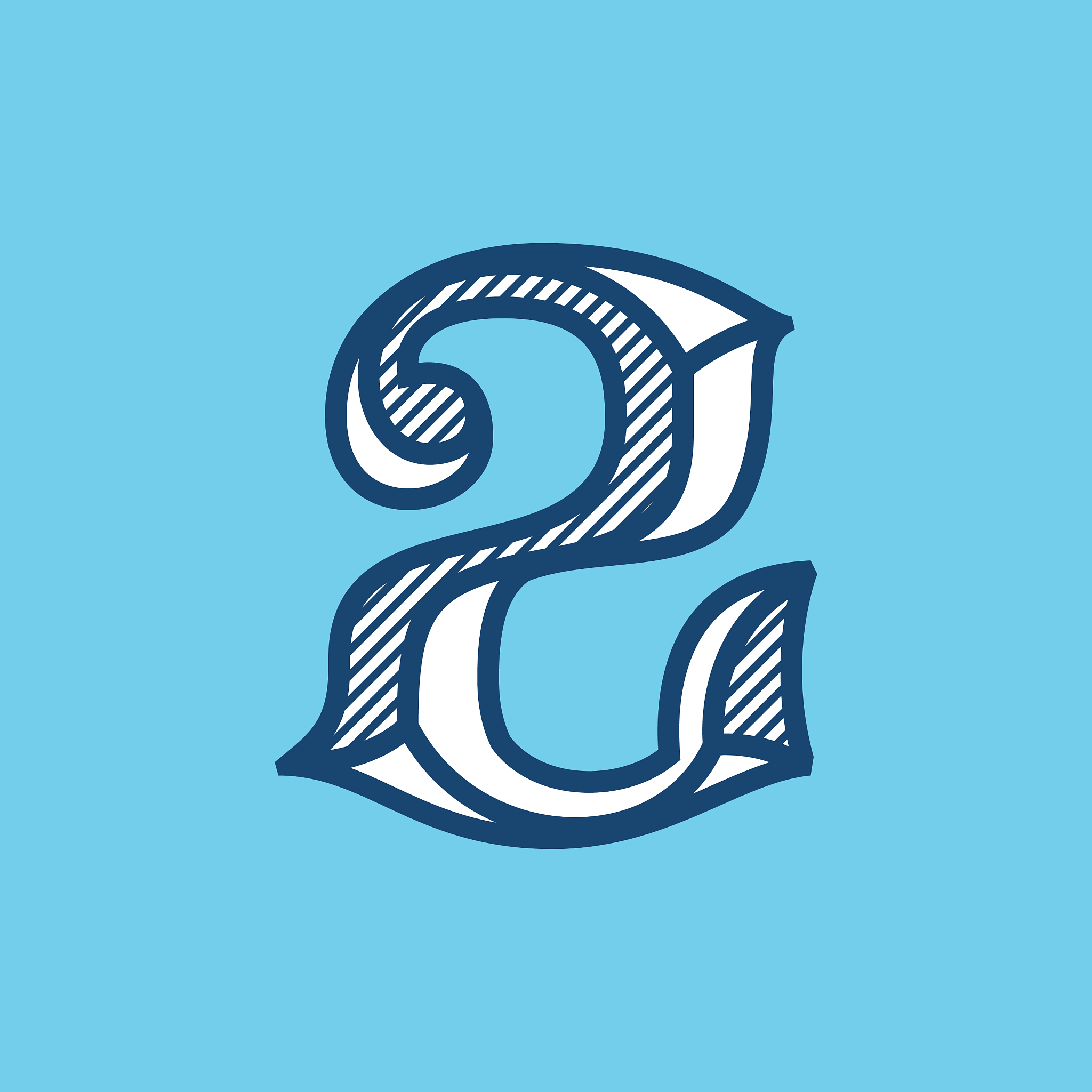 decorative vintage number two logo