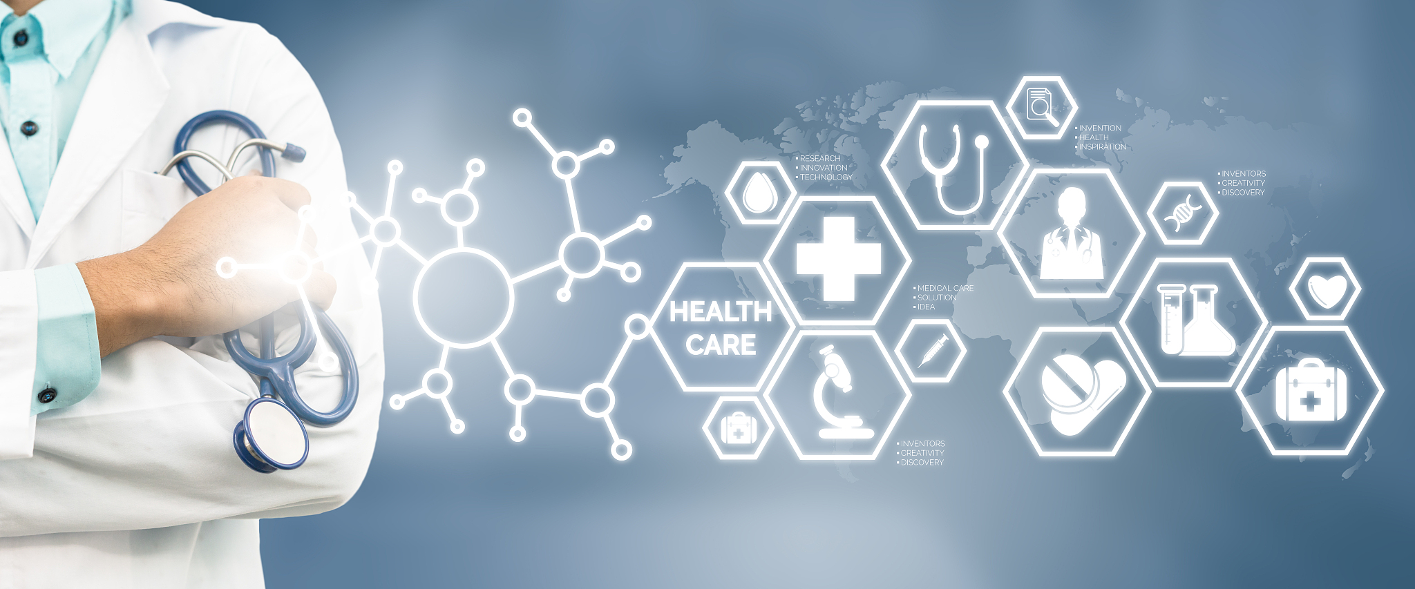 doctor with medical healthcare icon interface