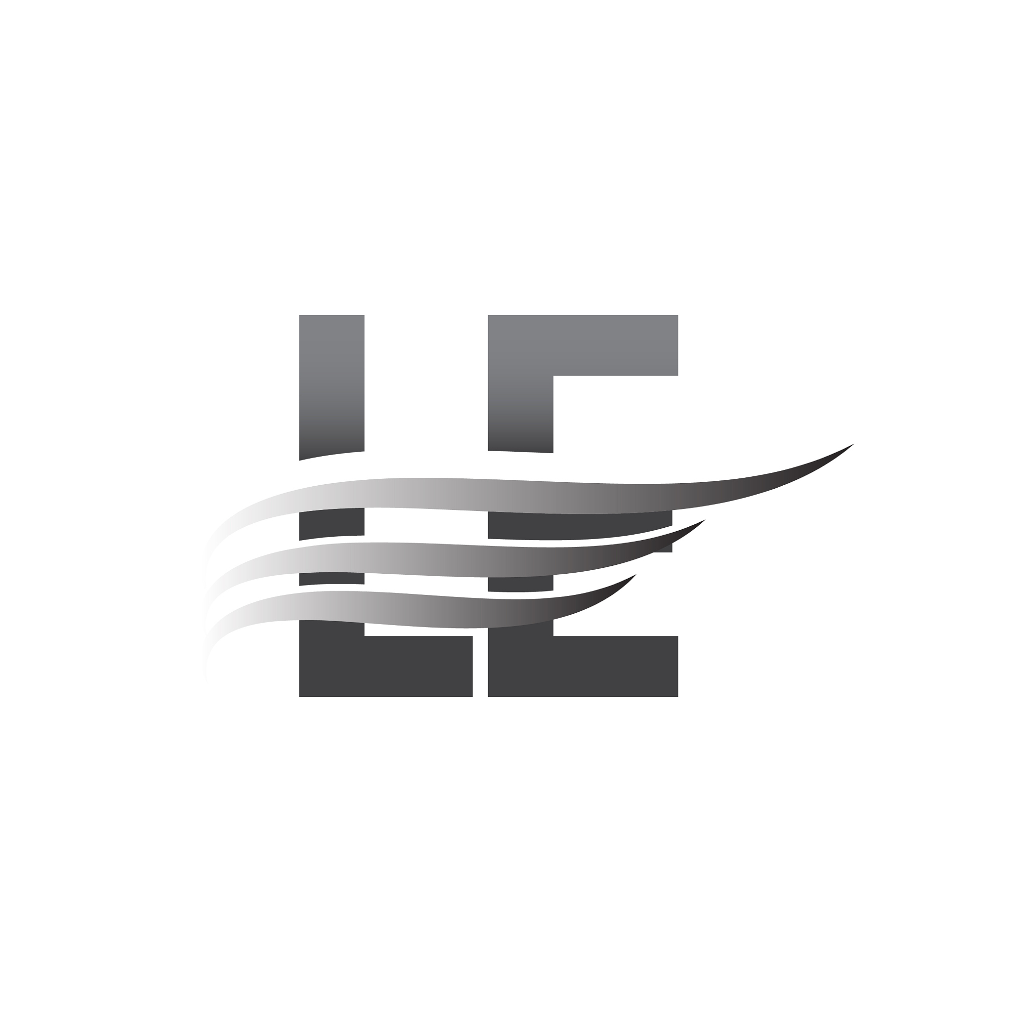 initial letter, grey color vector logotype