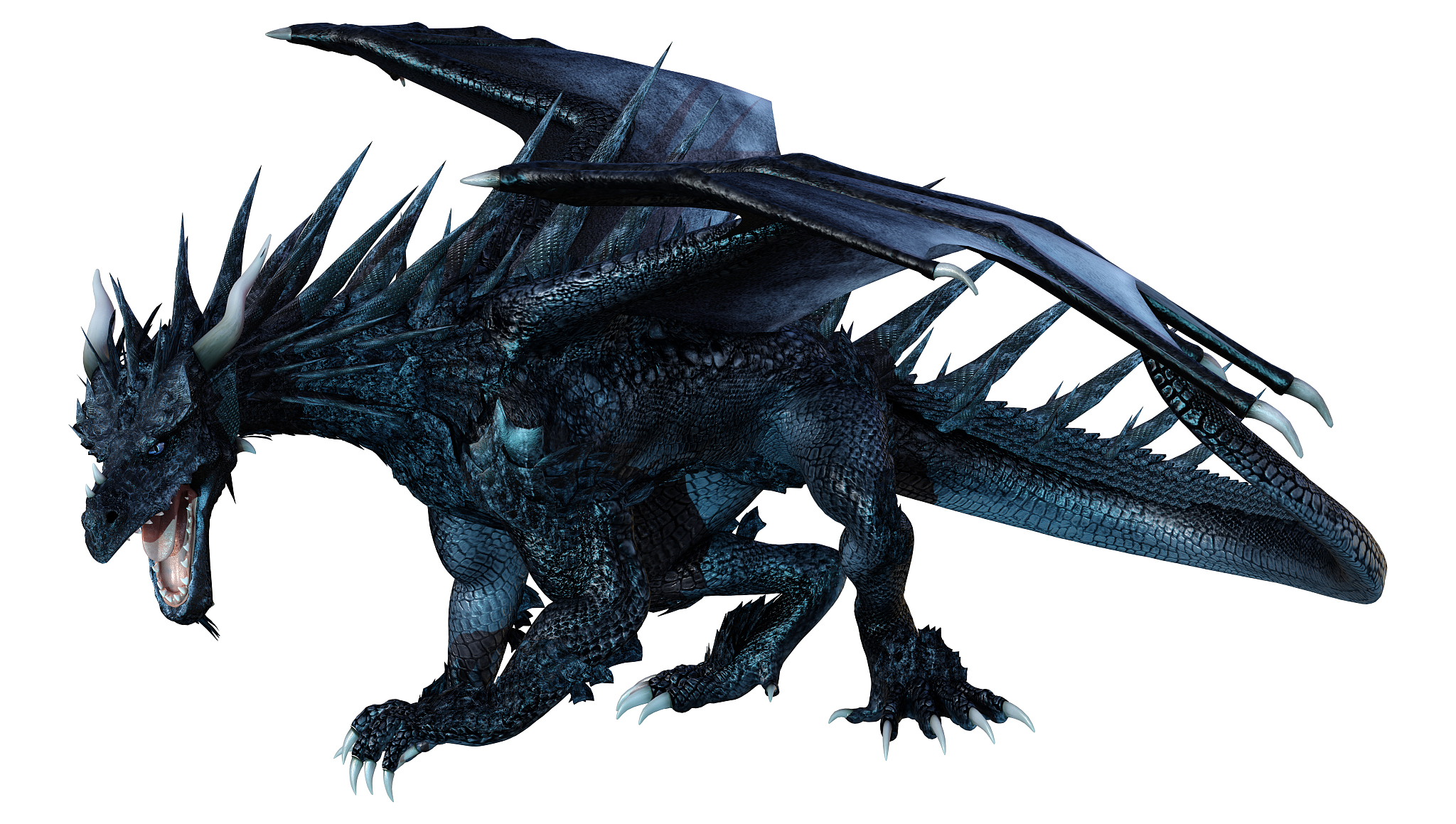 3d illustration fantasy dragon on white