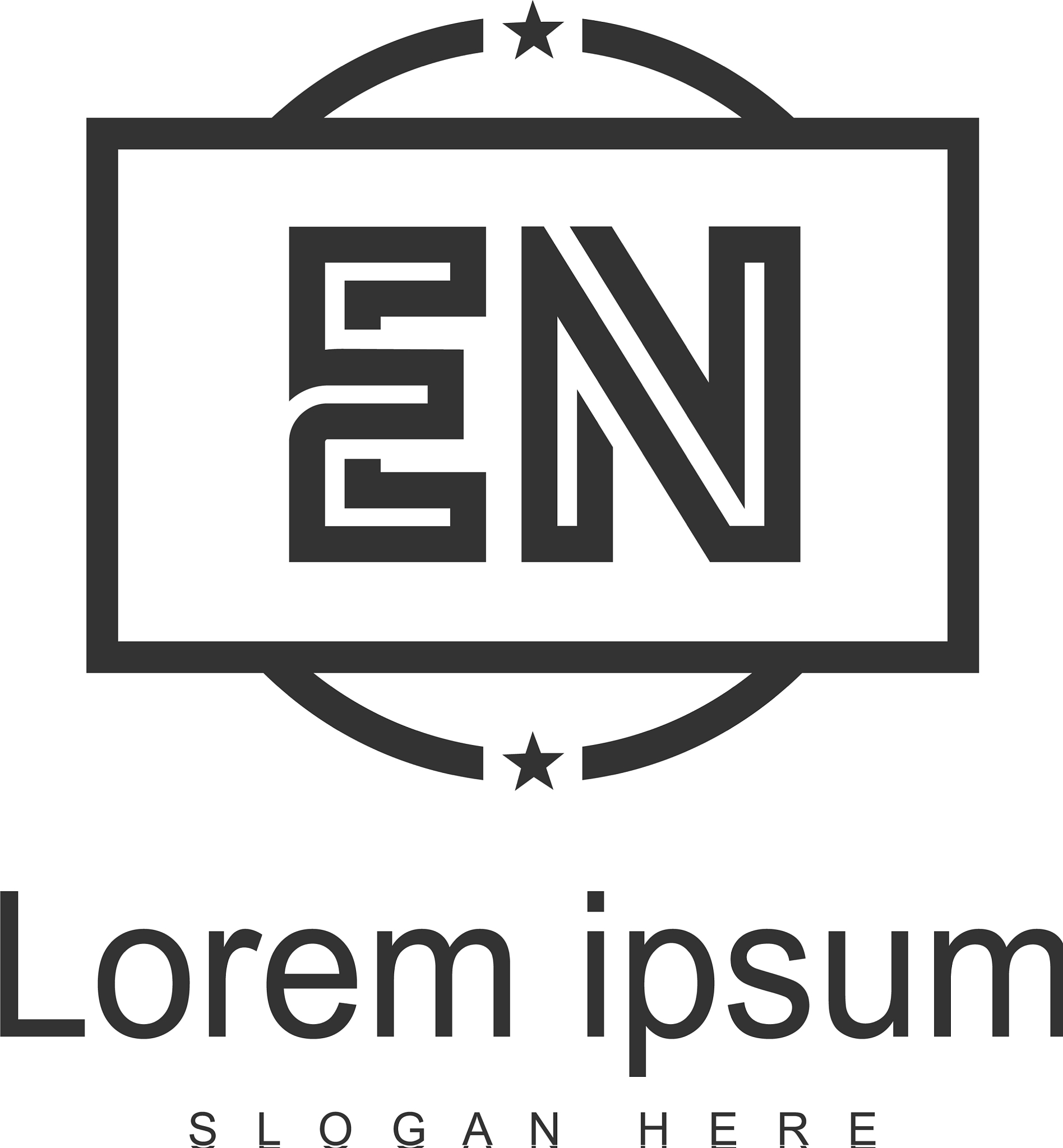 initial en logo template with modern frame