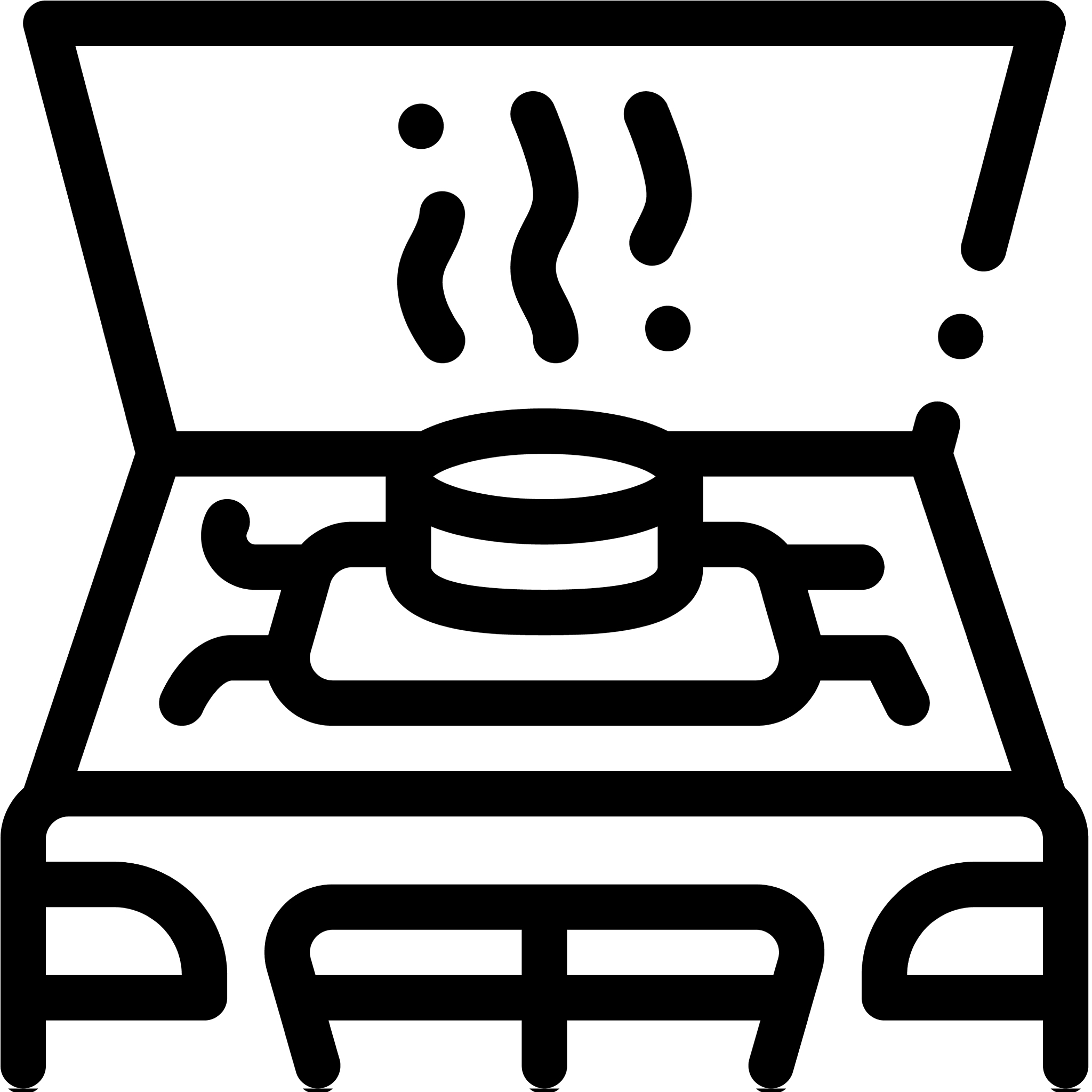 engine problem under hood icon outline