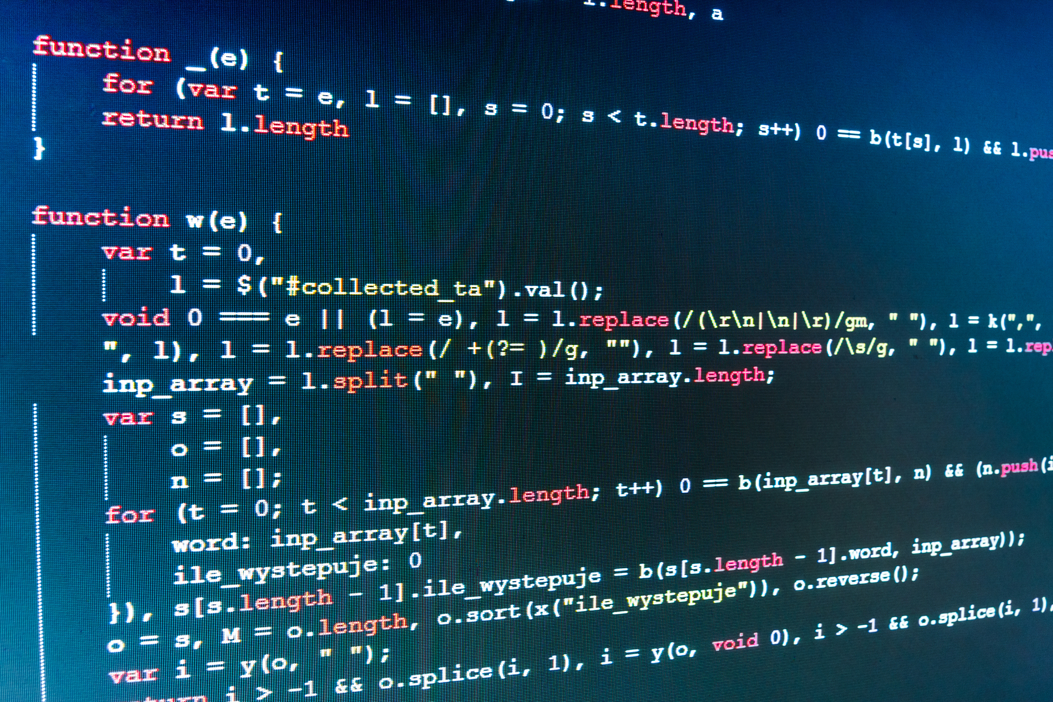 software developer programming code on computer