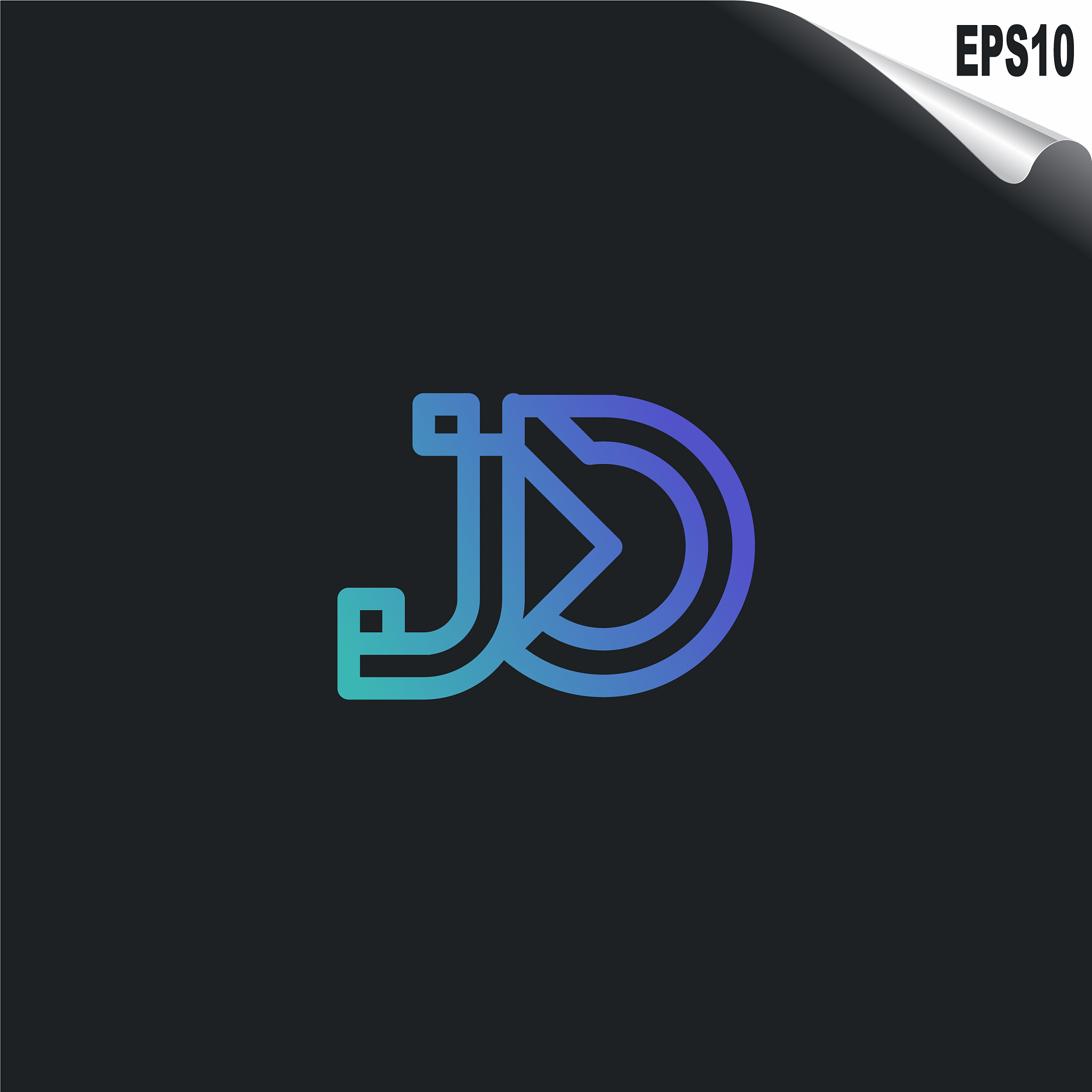 initial jd logo monogram design template simple