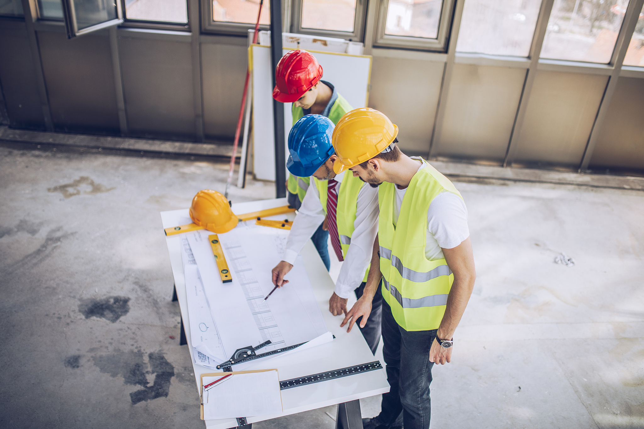 construction workers on construction site