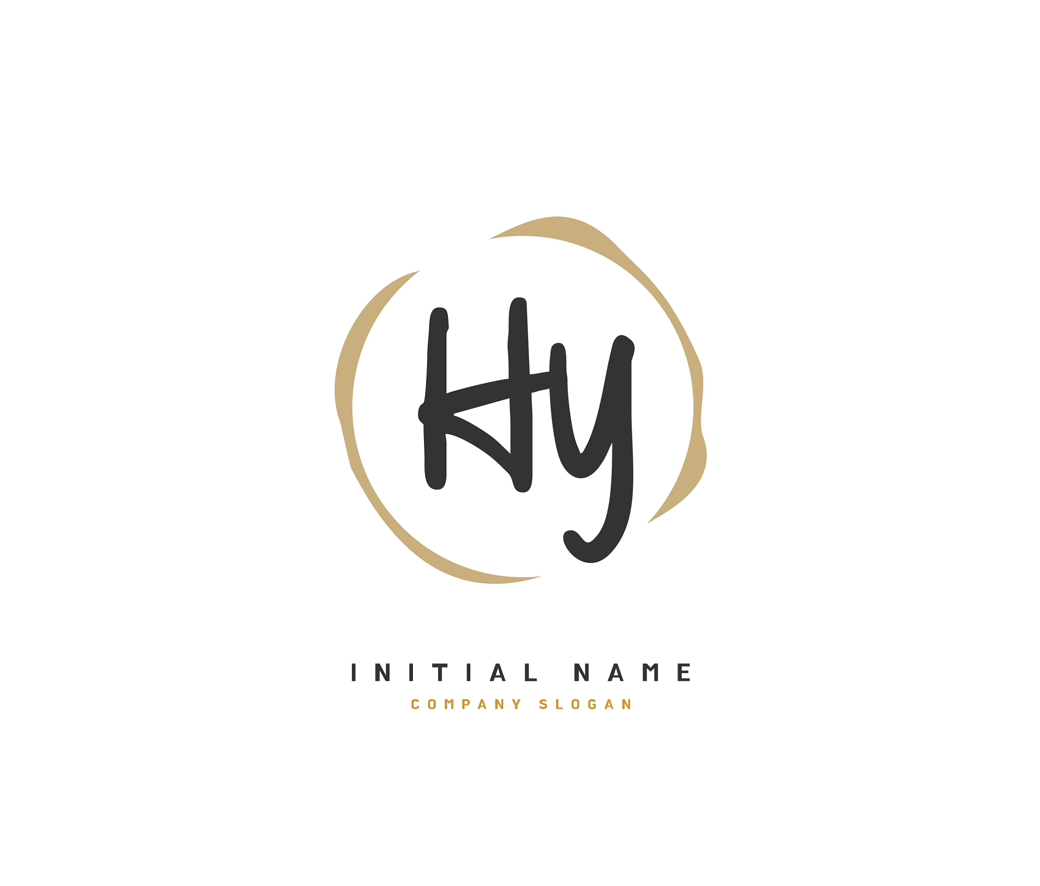 h y hy beauty initial logo handwriting logo of