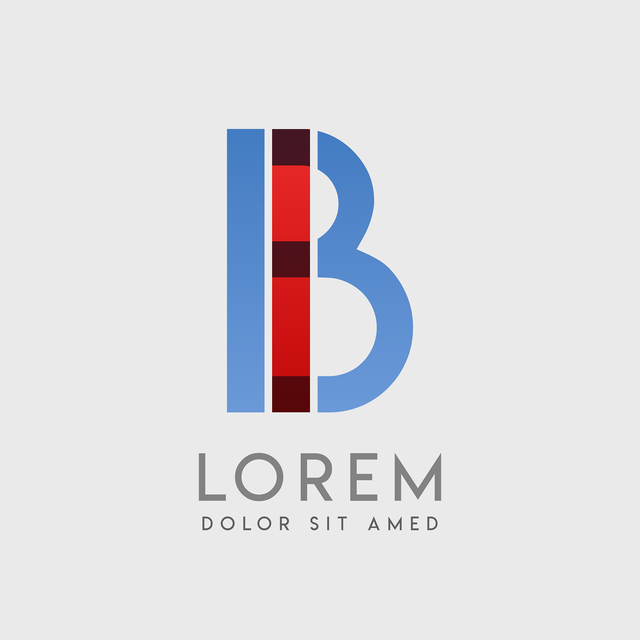 ib logo letters with blue and red gradation