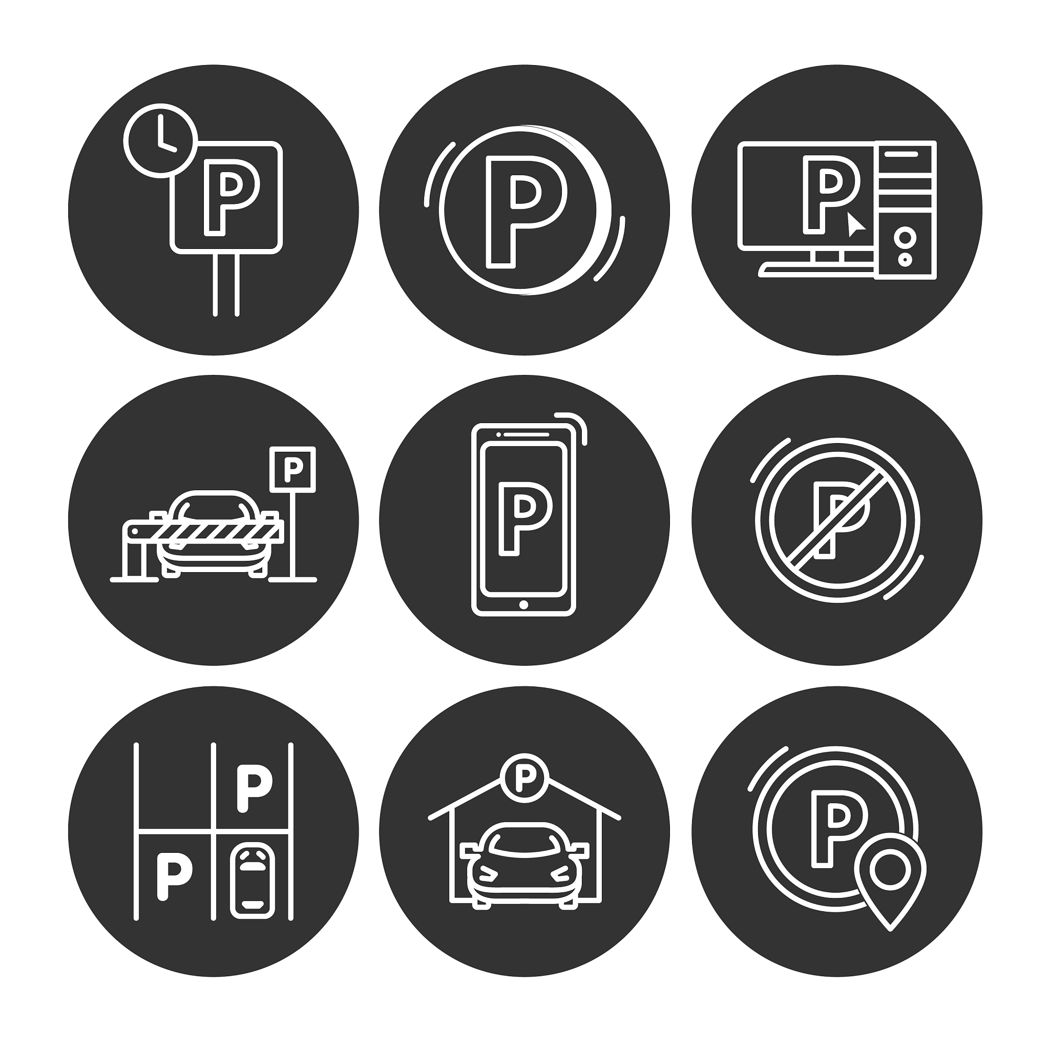 parking line icons