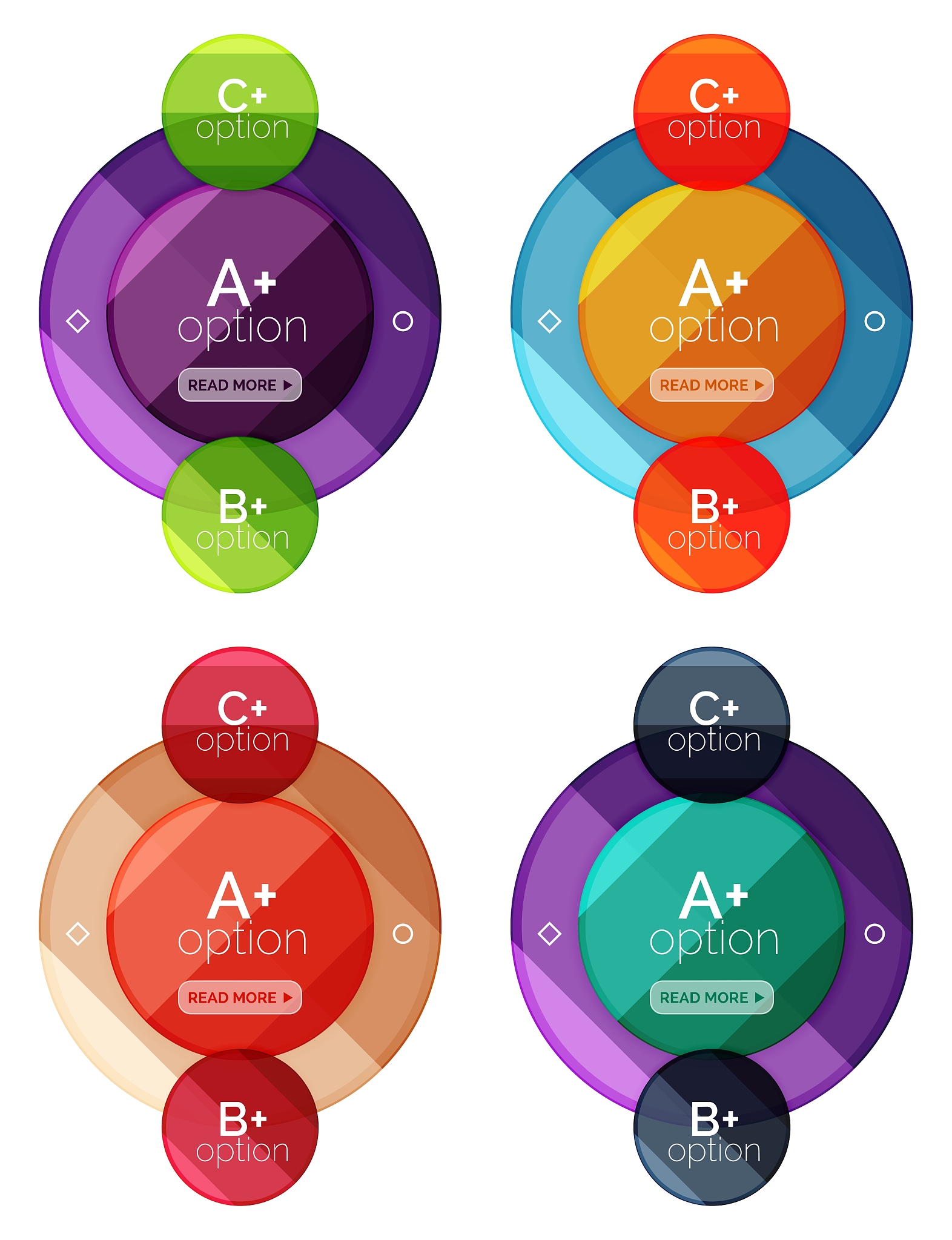 set of round option diagram template for your data