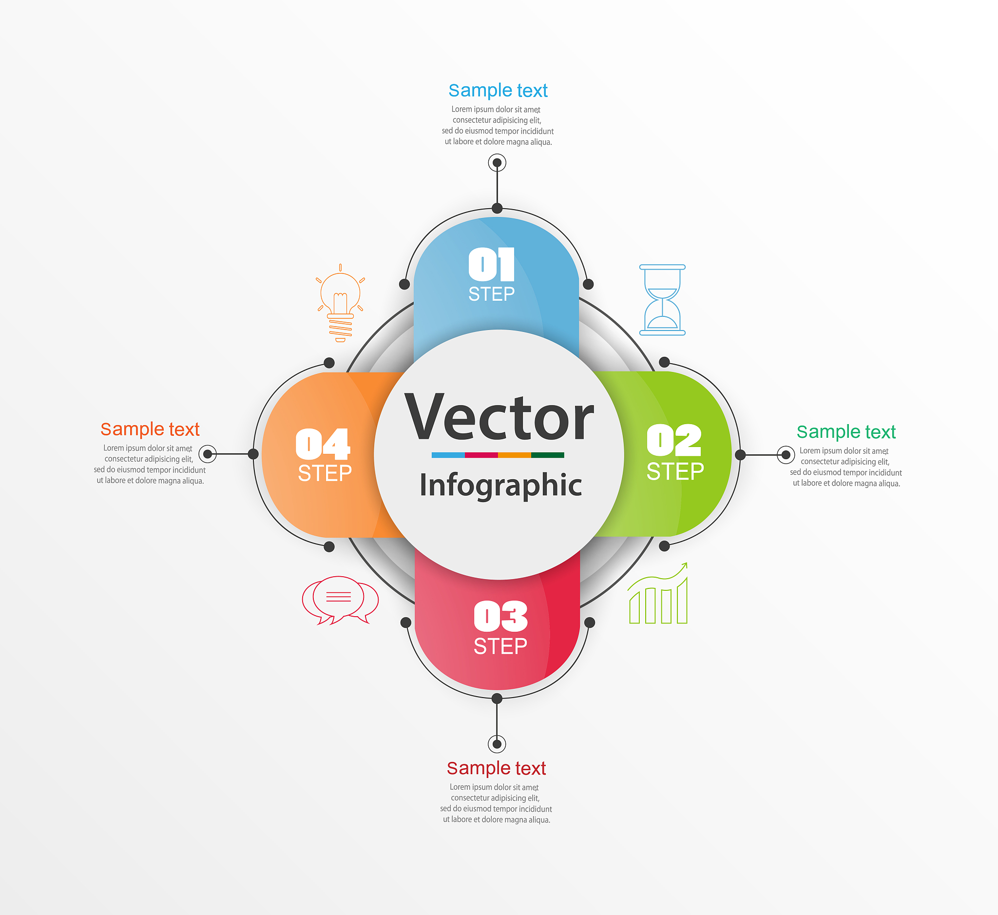 abstract infographics number options template with colorful circ