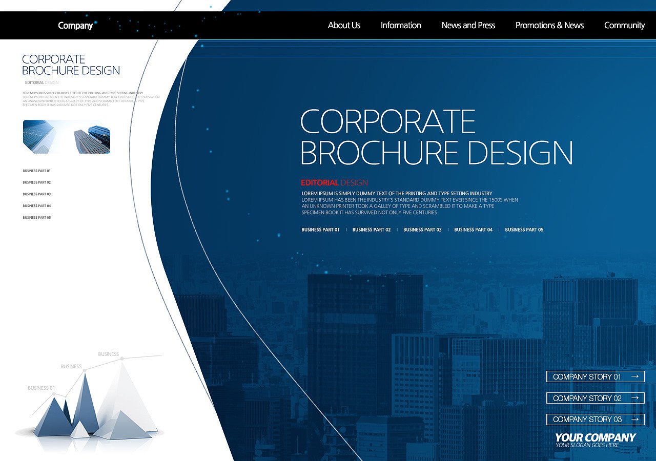business, web template, main page, city