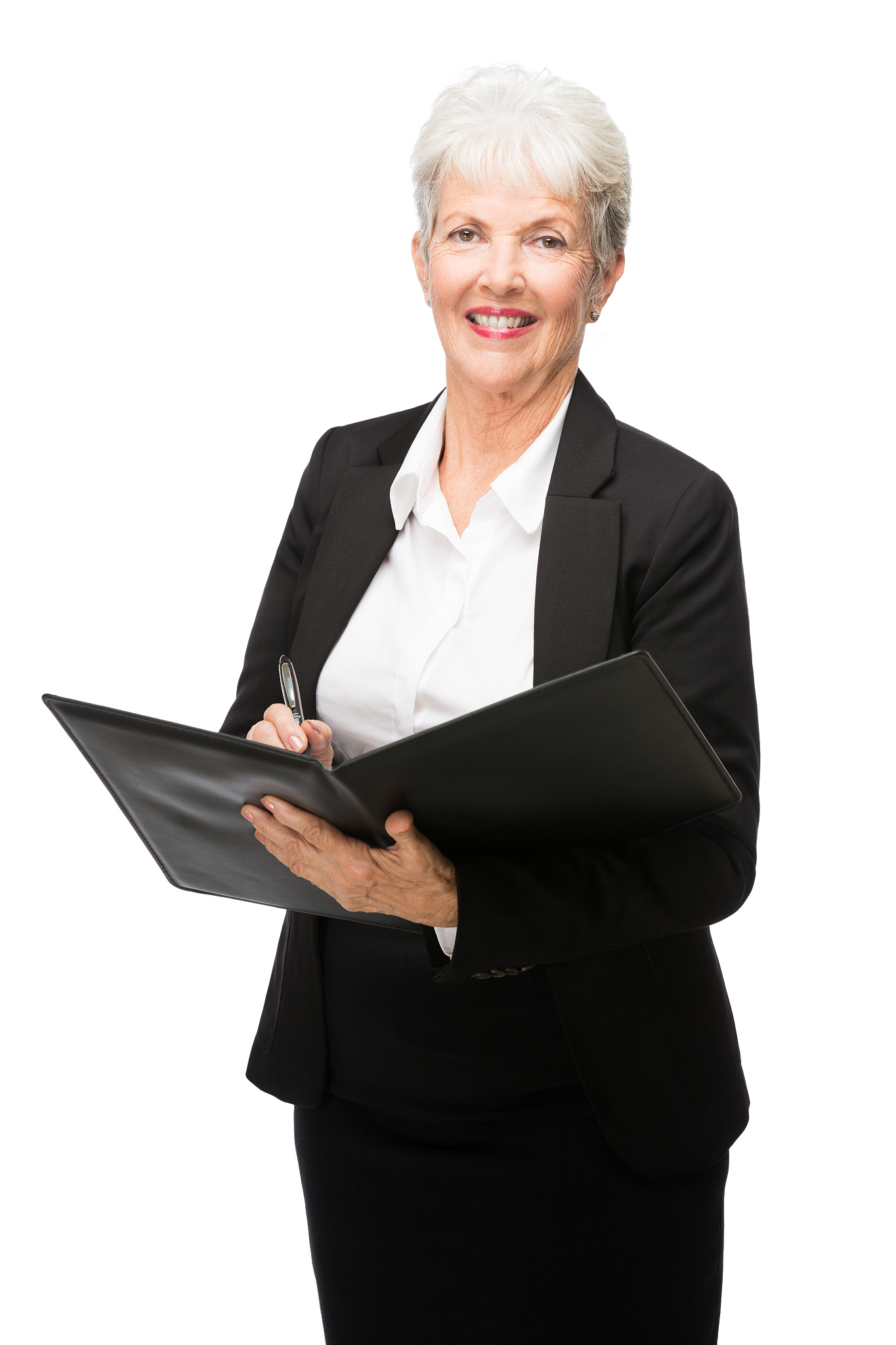 smiling business woman with folder