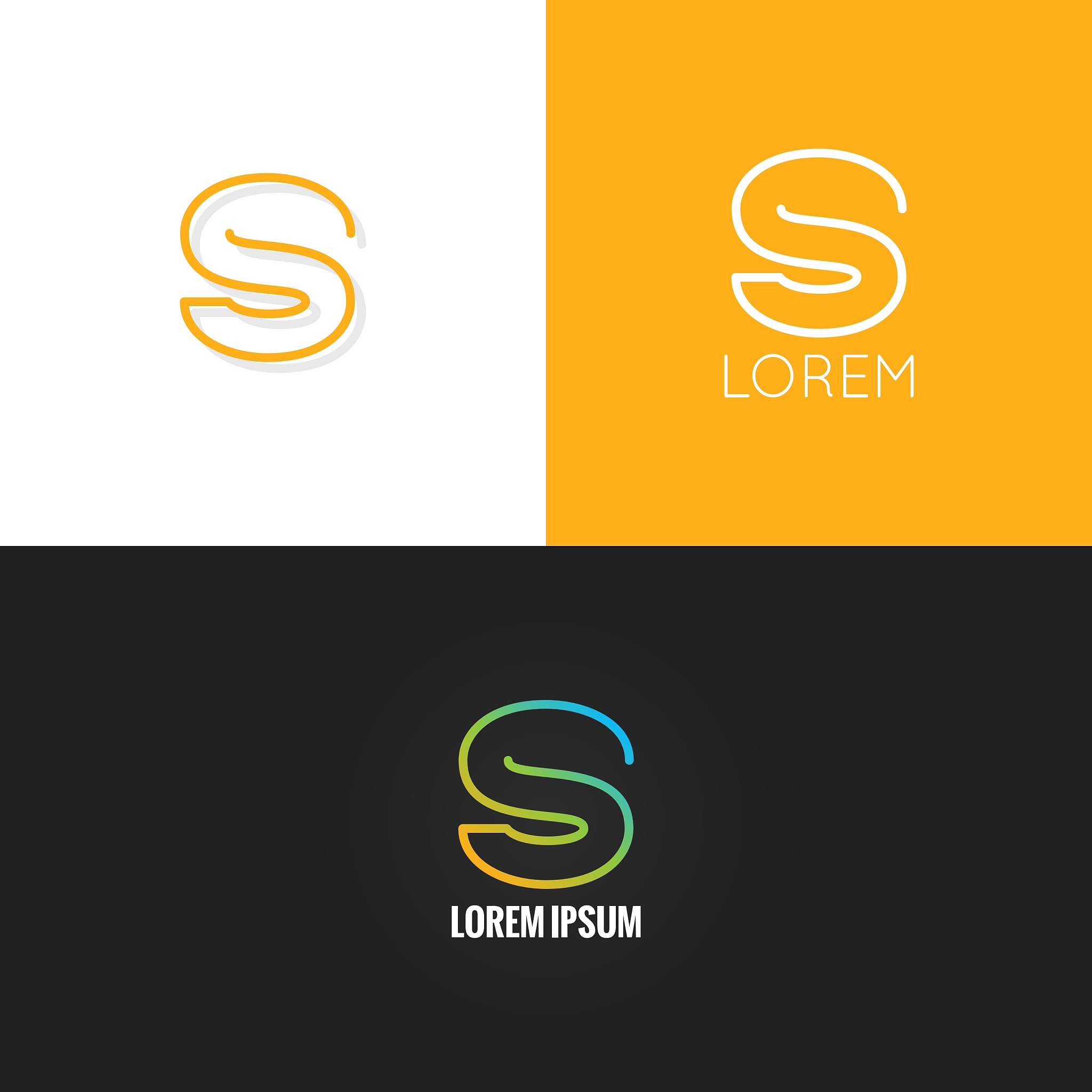 letter s logo alphabet design icon set background