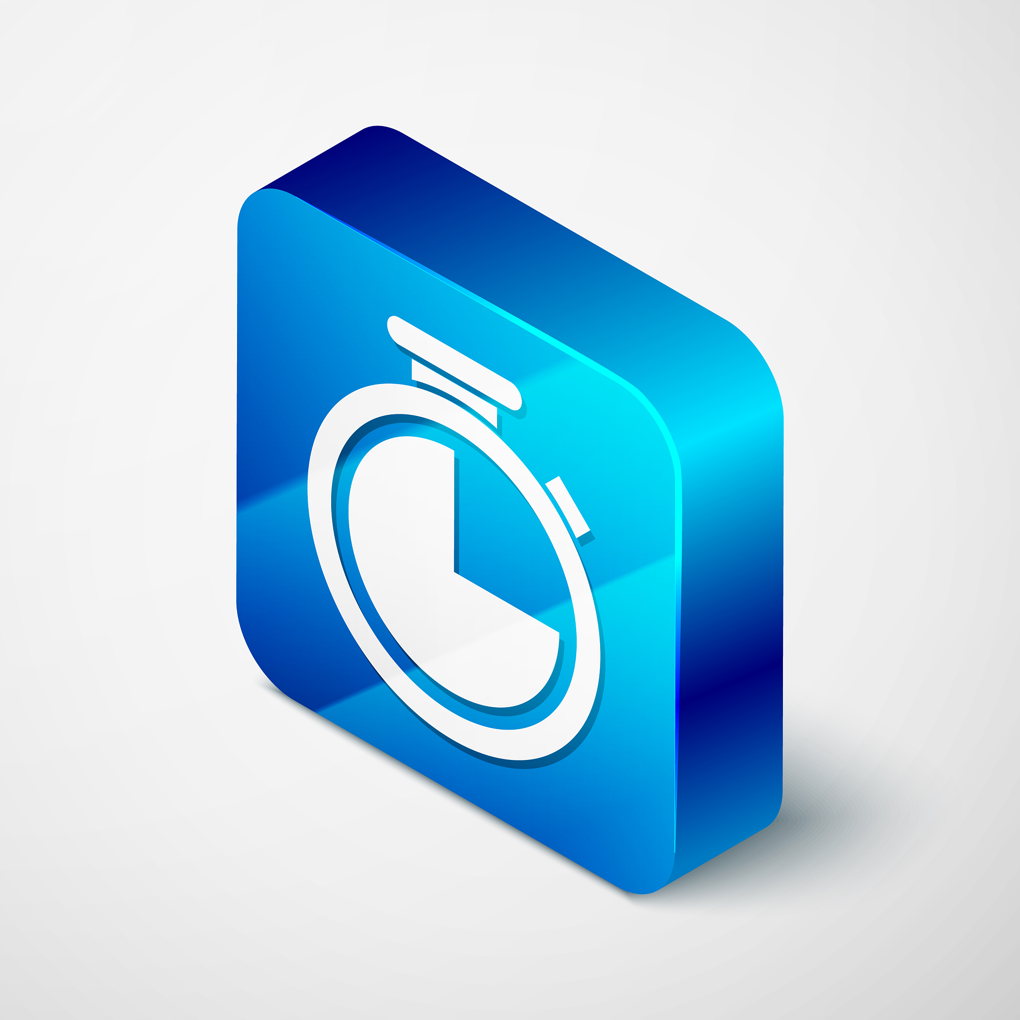 isometric stopwatch icon isolated on white