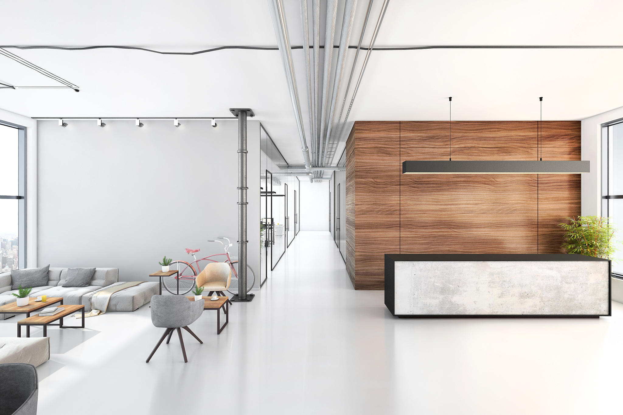 modern office interior lobby