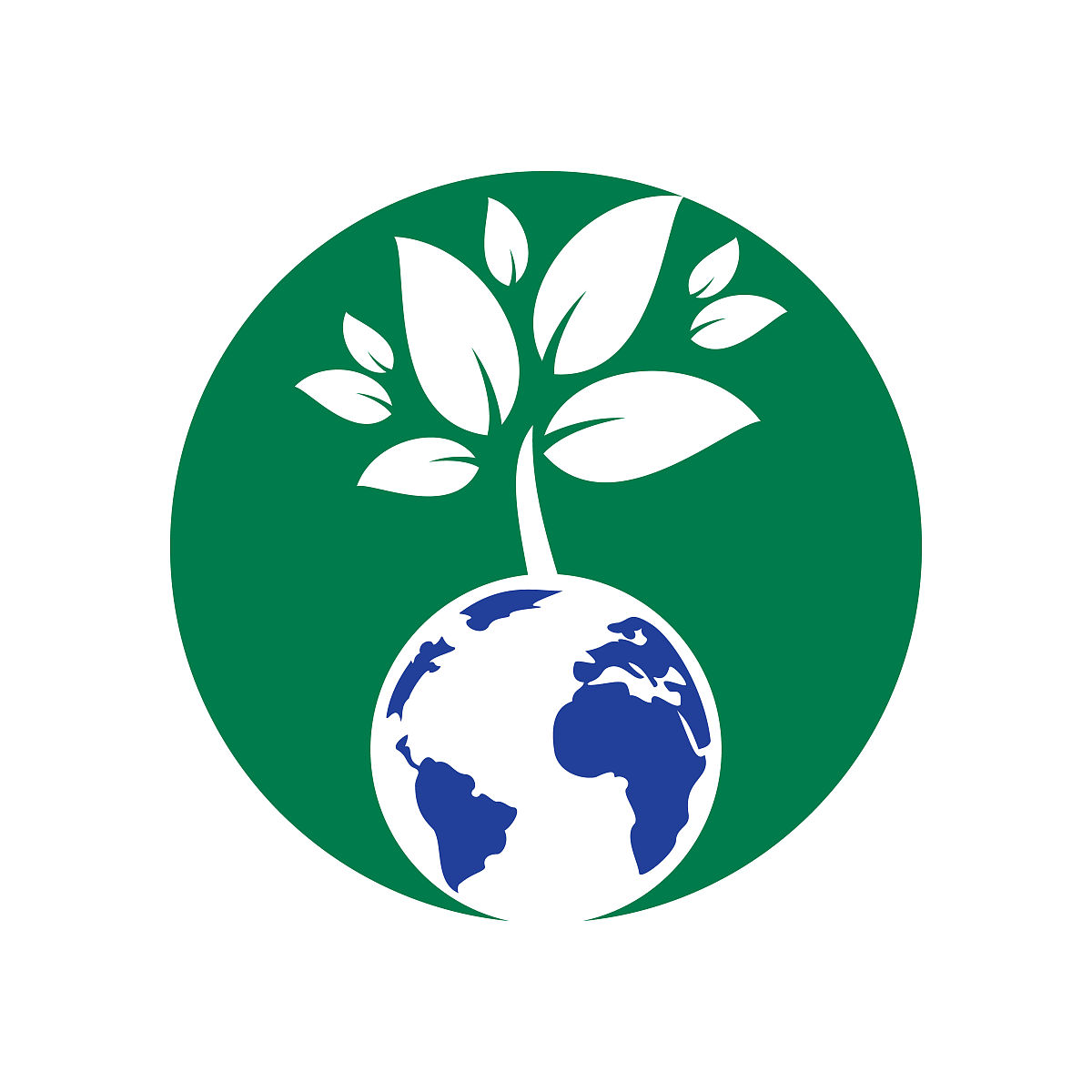 地球树与心矢量标志设计模板.行星和生态标志或图标.