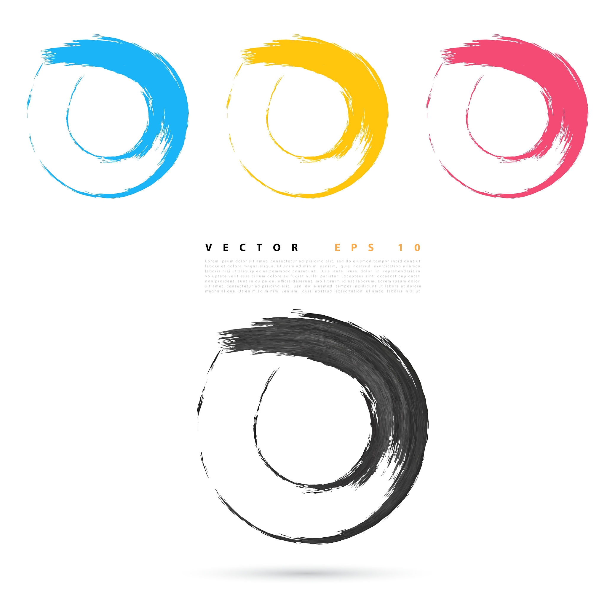 set of hand color circles
