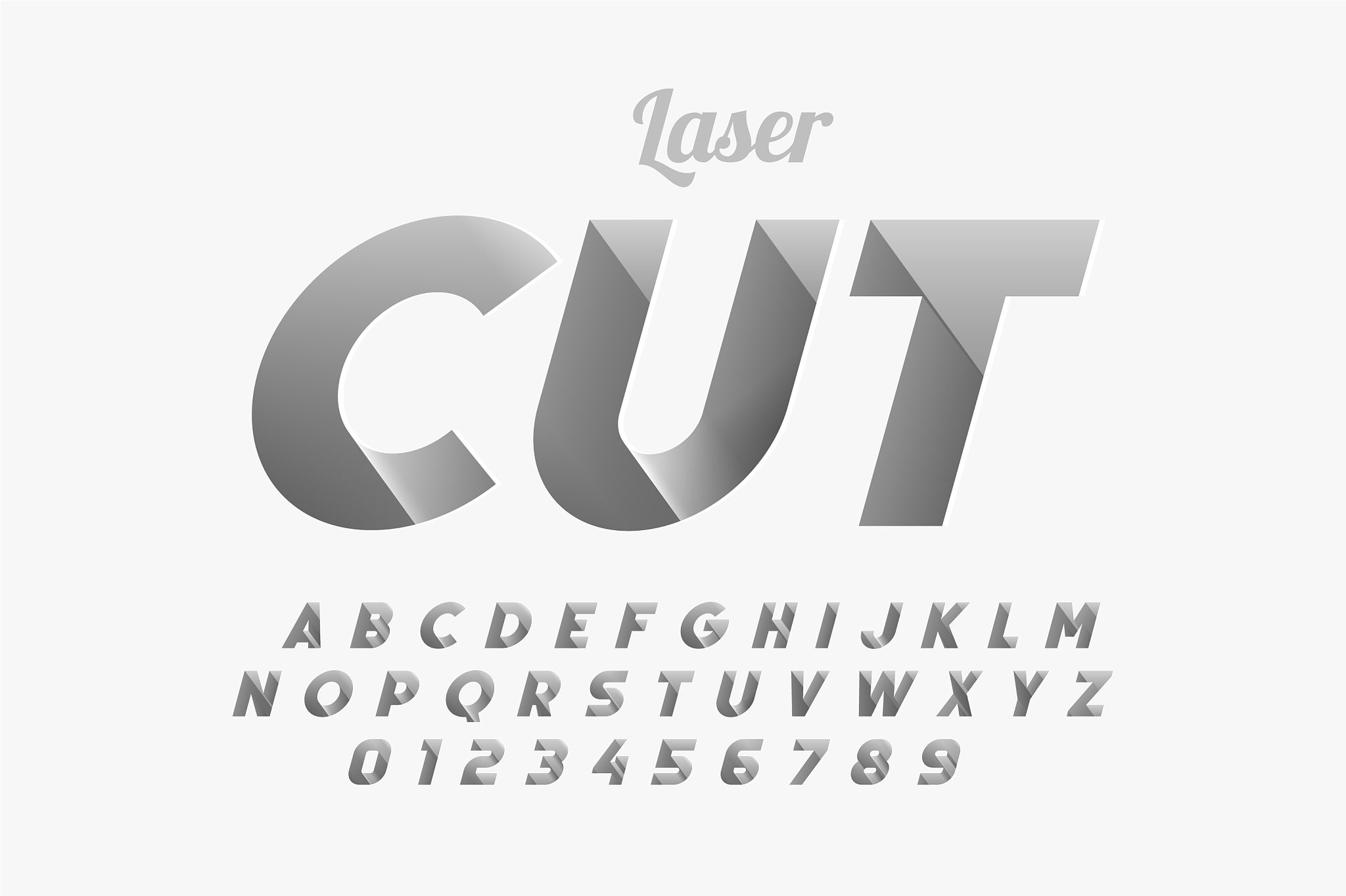 laser cutting font design alphabet letters and