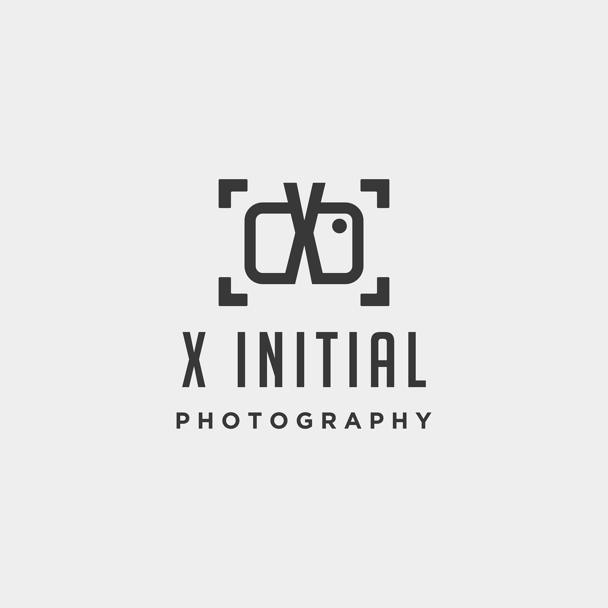 x initial photography logo template design