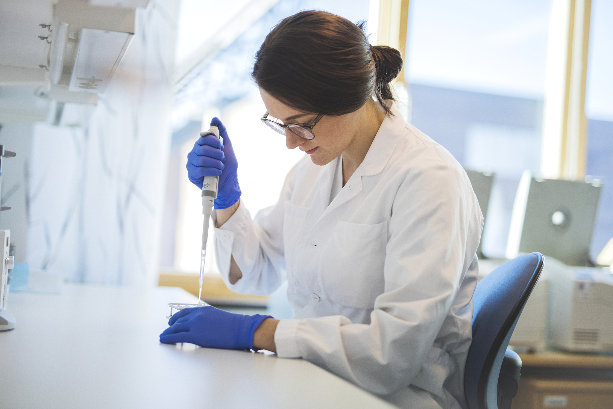 technician doing research in laboratory