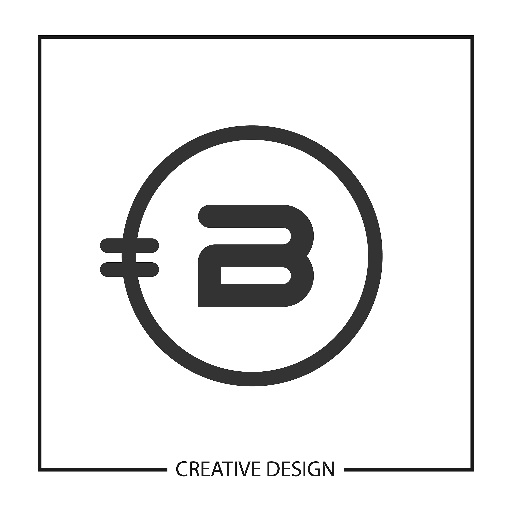 initial letter b logo template design