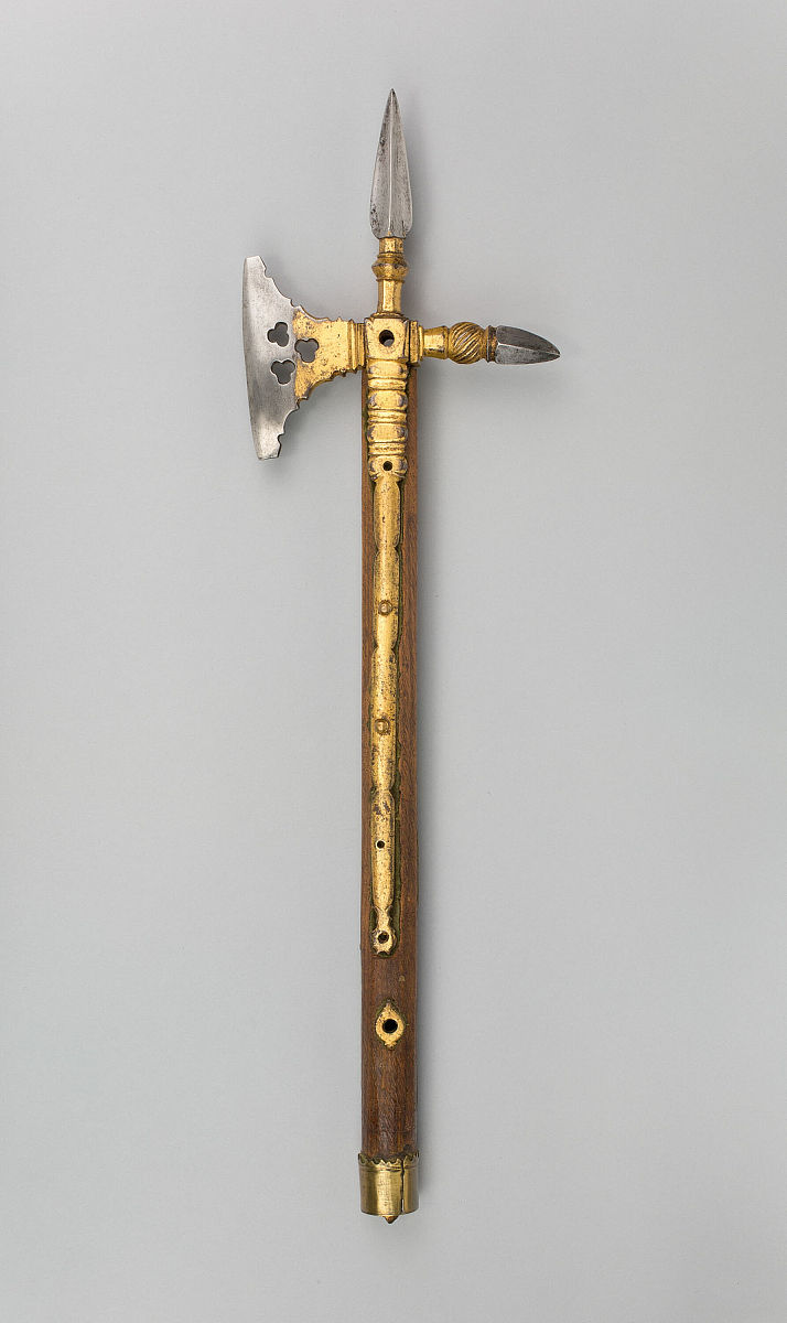 horseman's axe, spain, early 16th century. artist unknown. (phot