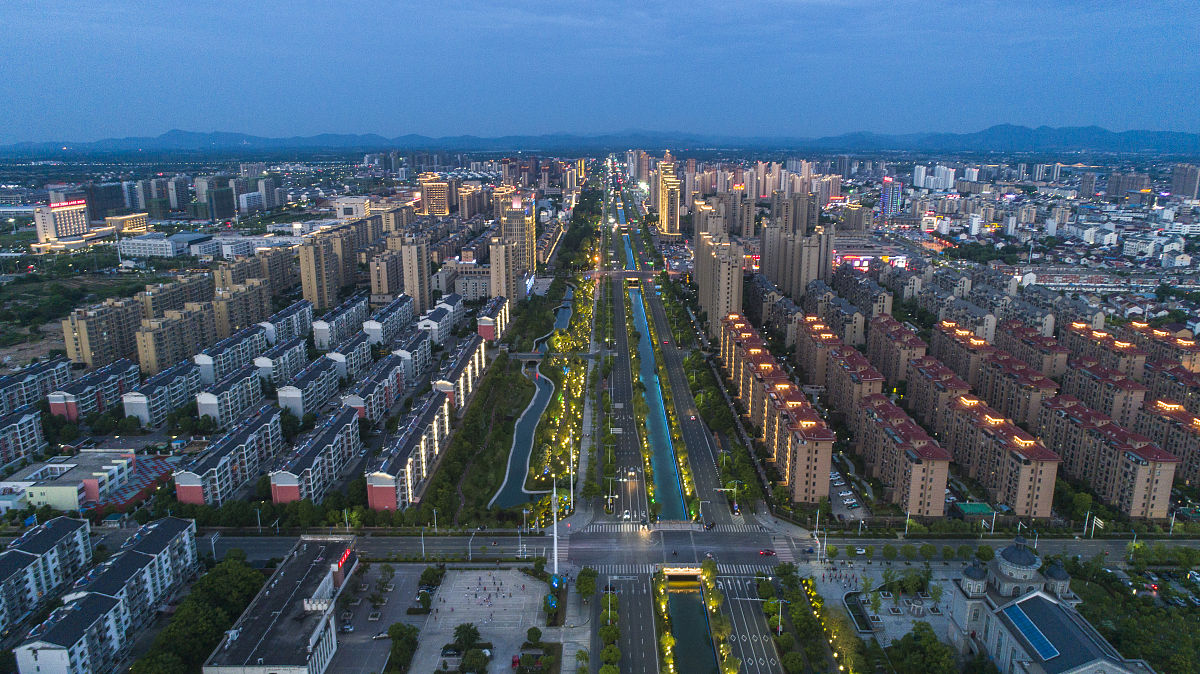2020年5月21日,安徽宣城,航拍郎溪县城市夜景.