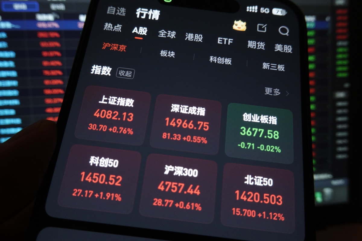 2026年4月20日,江苏省海安市,股民查看当日a股收盘