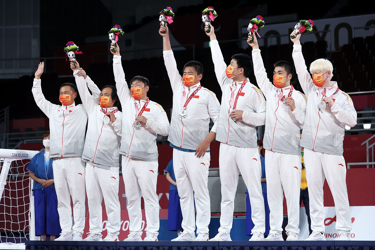 2021年9月3日,日本,2020东京残奥会盲人门球男子决赛,中国2-7巴西,获