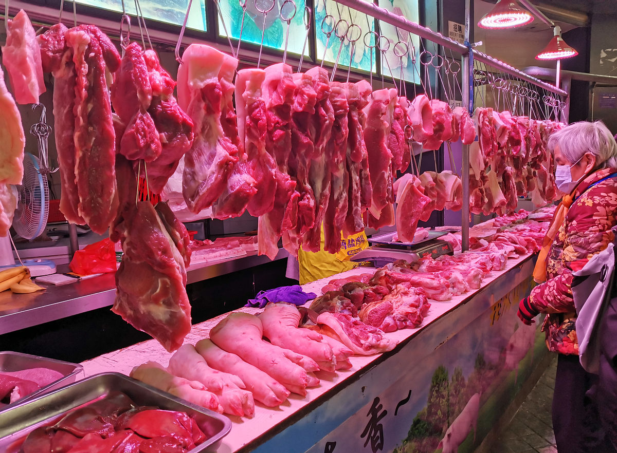 2021年中国猪肉消费量达52.3万吨
