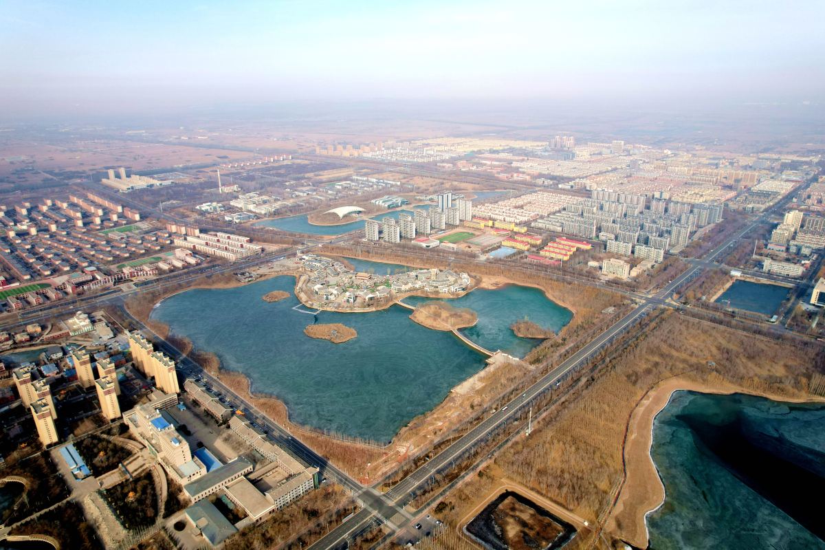 2026年2月5日,宁夏中卫,香山湖国家湿地公园风光如画.
