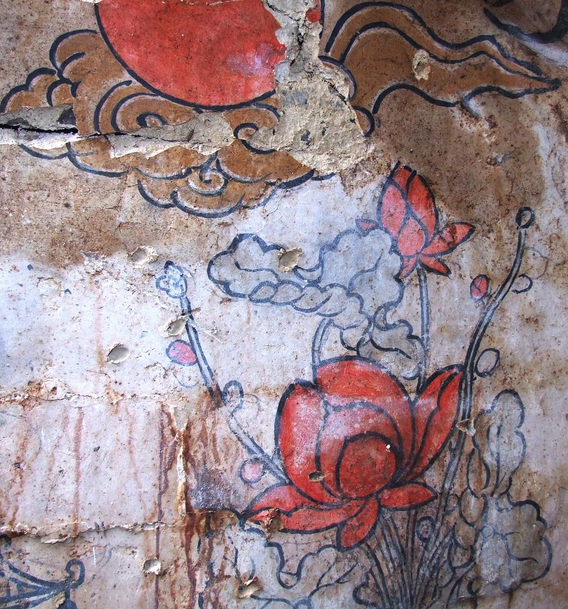 2008年4月11日上午,重庆永川,古墓壁画.