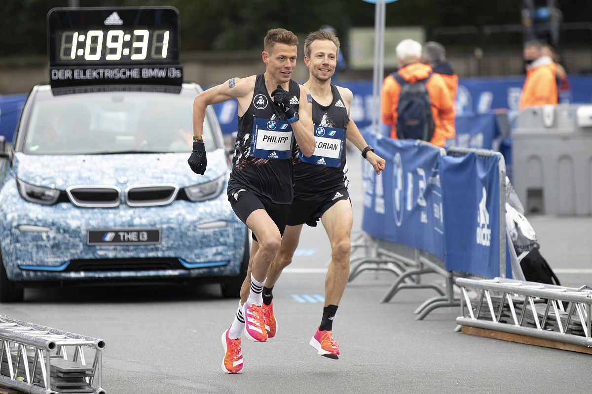 berlin, germany - september 27: german relay runner philipp pfli