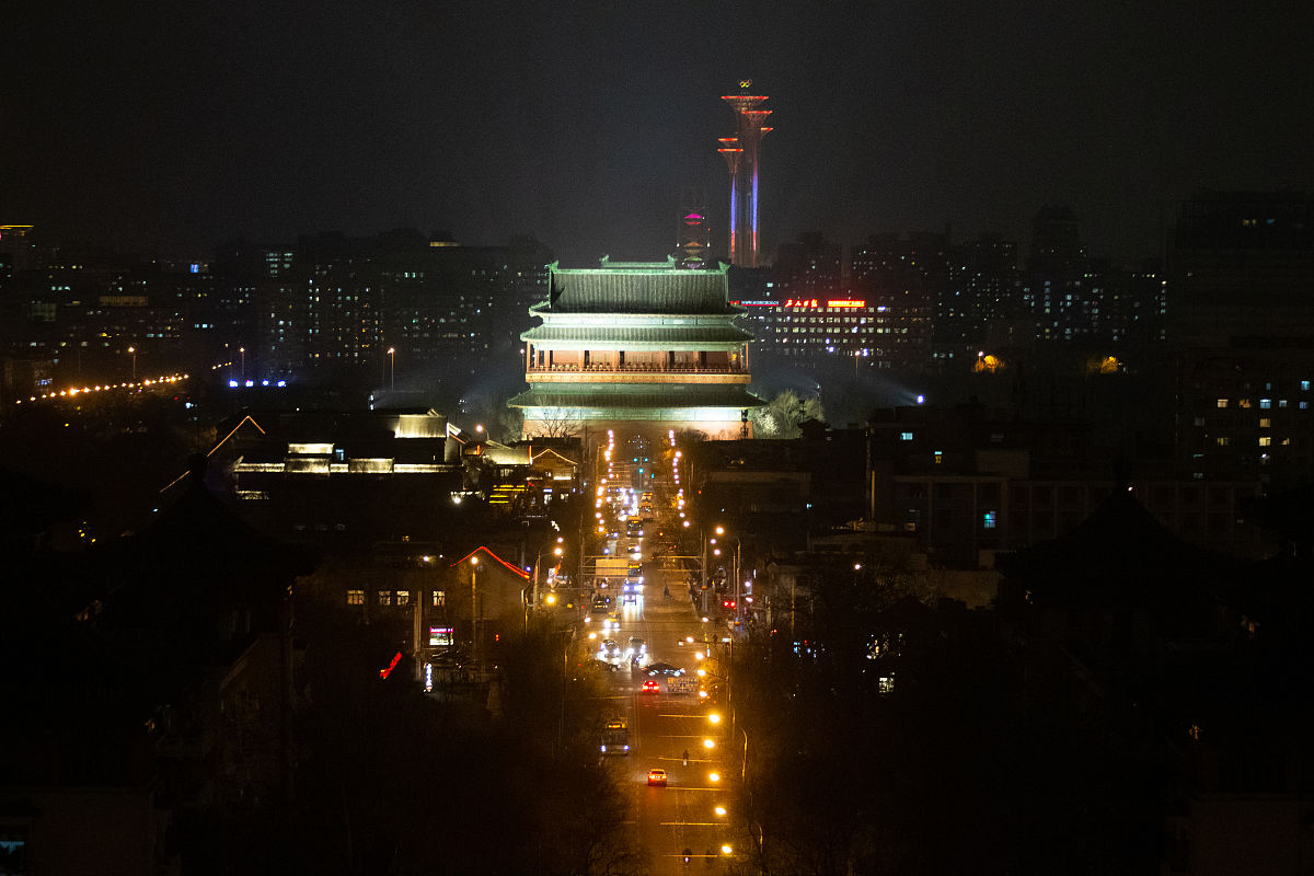 2019年2月18日,北京,故宫博物院神武门,东北角楼,东南角楼,午门等地灯