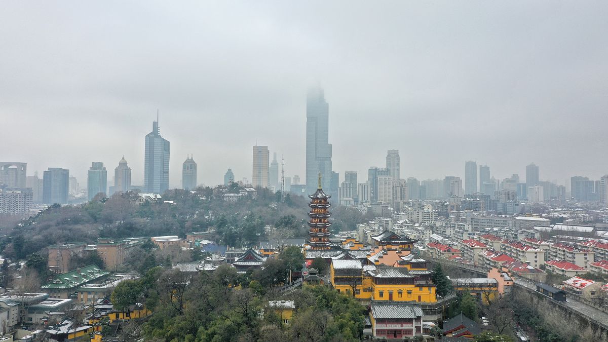 2022年2月8日,南京下雪.鸡鸣寺.