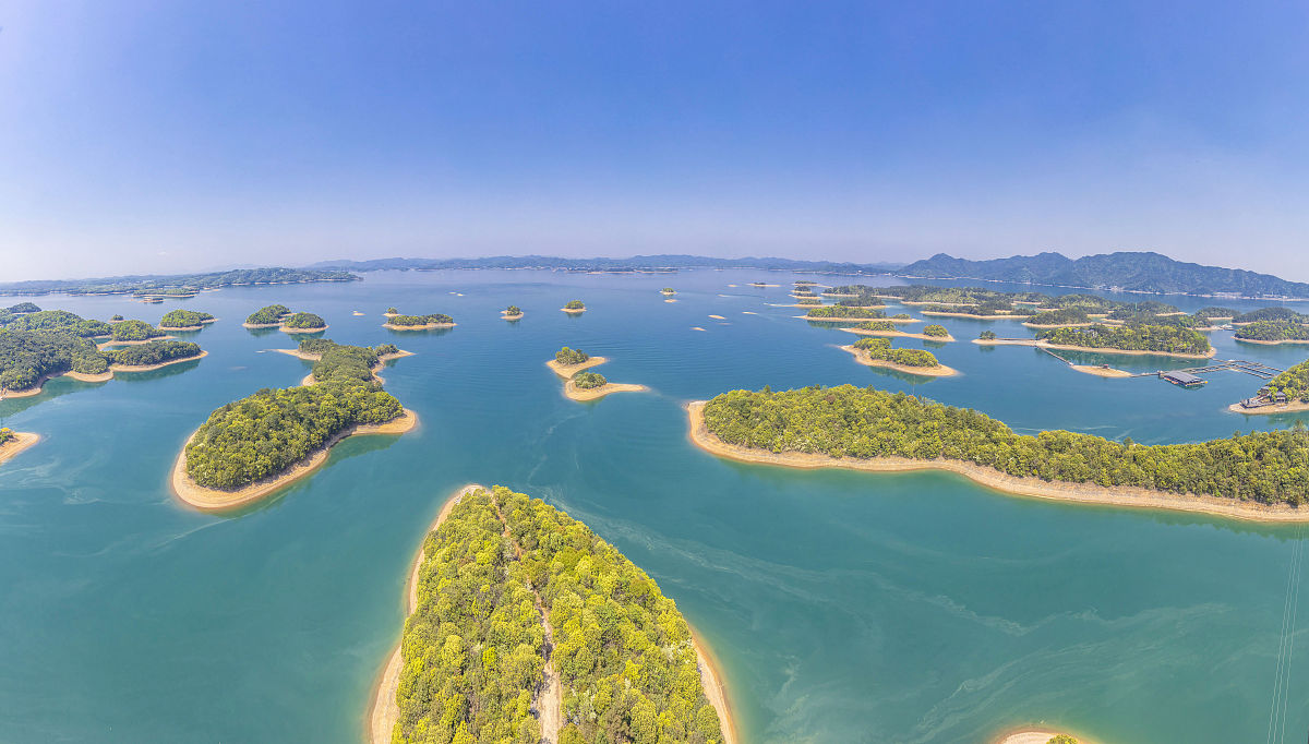 2019年4月7日,江西九江,航拍庐山西海风景名胜区湖光山色美如画卷,大
