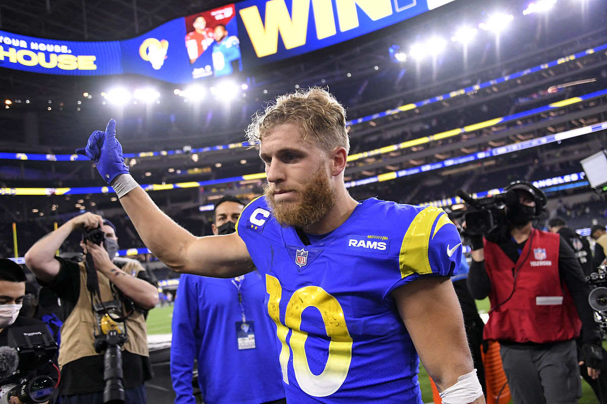 los angeles rams wide receiver cooper kupp walks off the field a