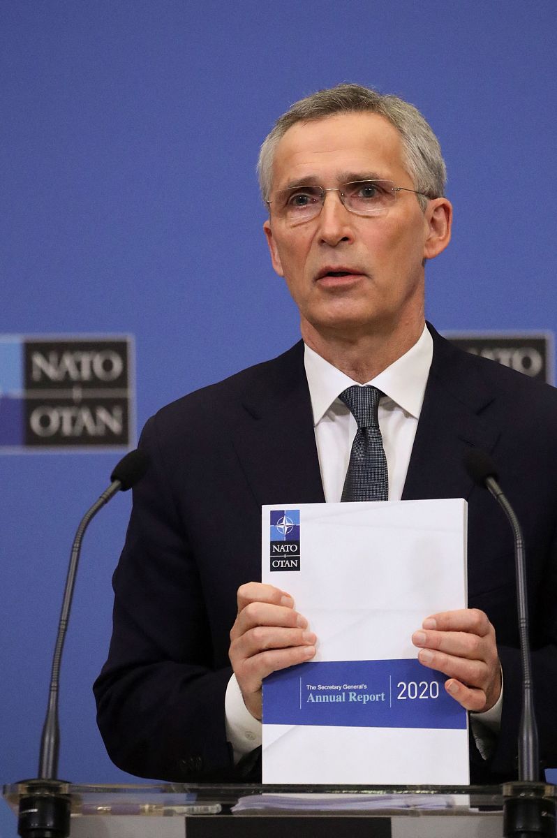 当地时间2021年3月16日,比利时布鲁塞尔,北大西洋公约组织(nato)在布