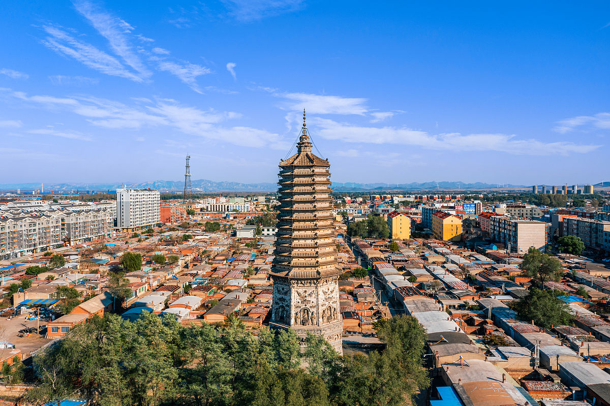 2021年10月20日,辽宁锦州,广胜寺契丹古塔.