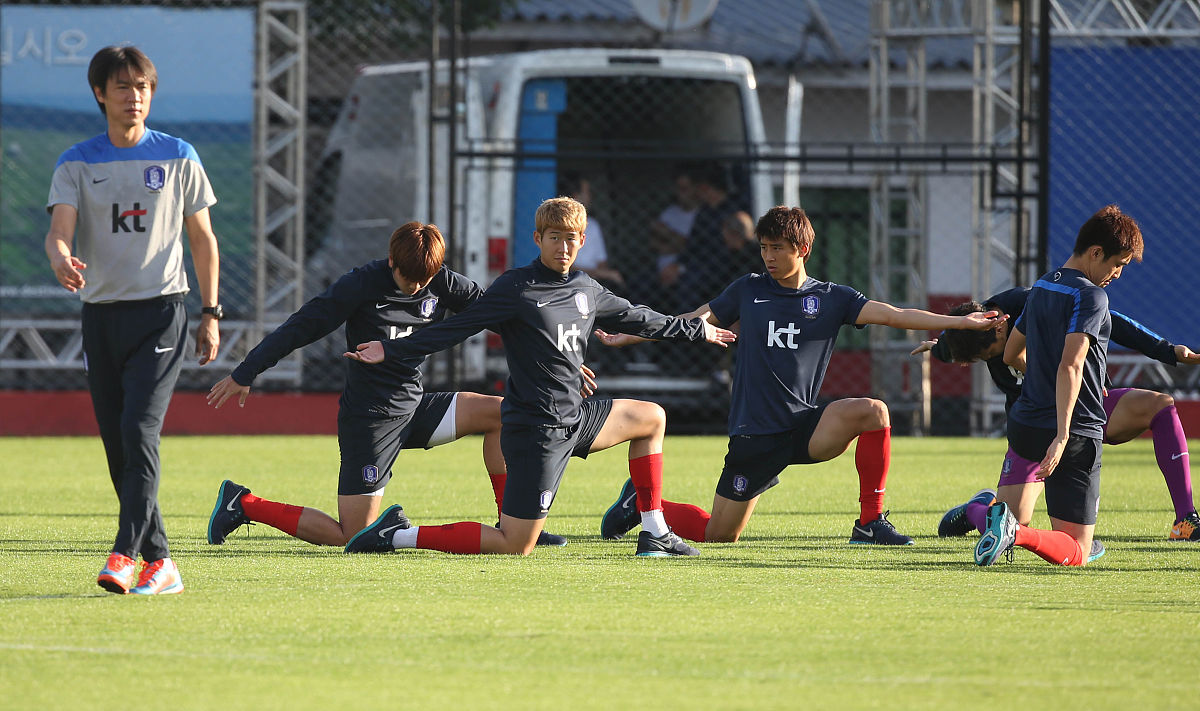 2014年6月23日,巴西福斯多伊瓜苏,2014巴西世界杯第12日,韩国队训练备