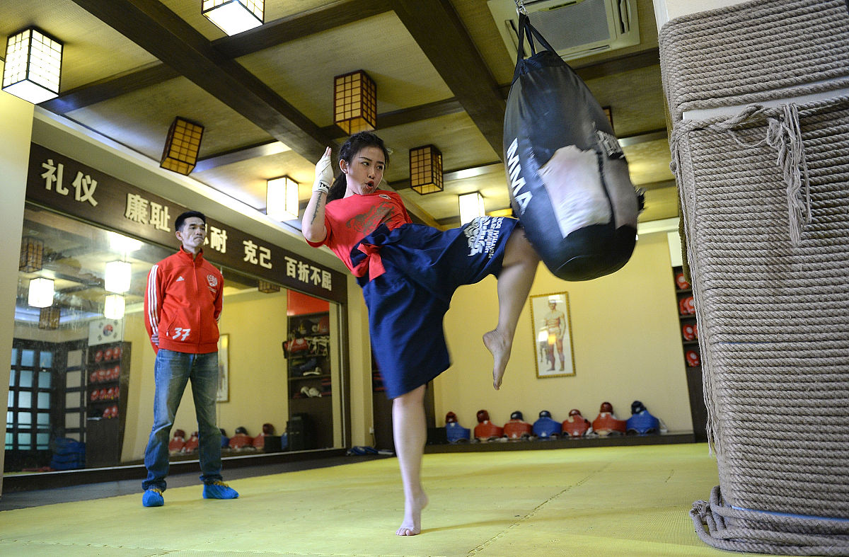 2019年3月20日,成都,葛绿正在练拳.(如下载使用,请务必署名红星新闻 