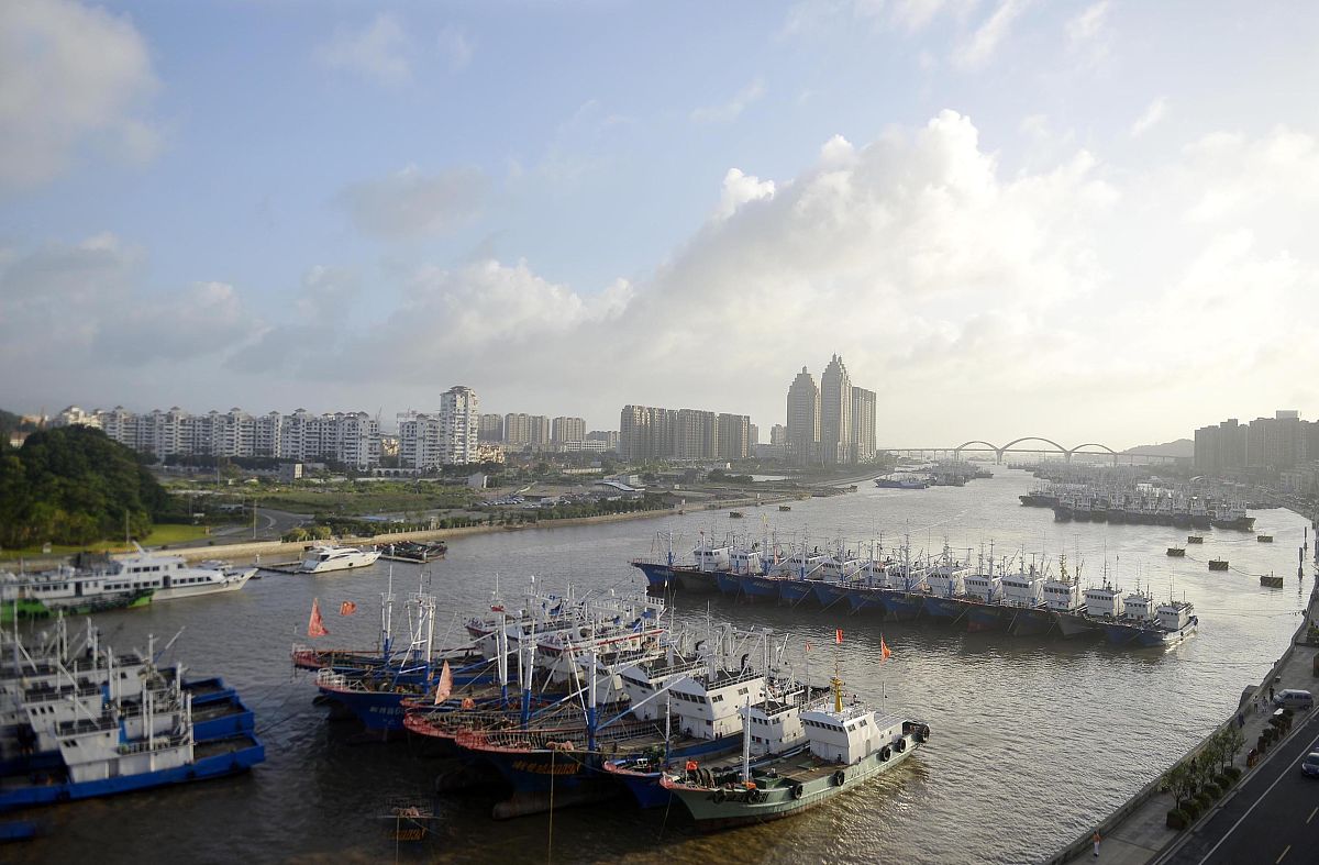 2018年7月20日下午,浙江省舟山市普陀区沈家门渔港云集数千艘正在伏季