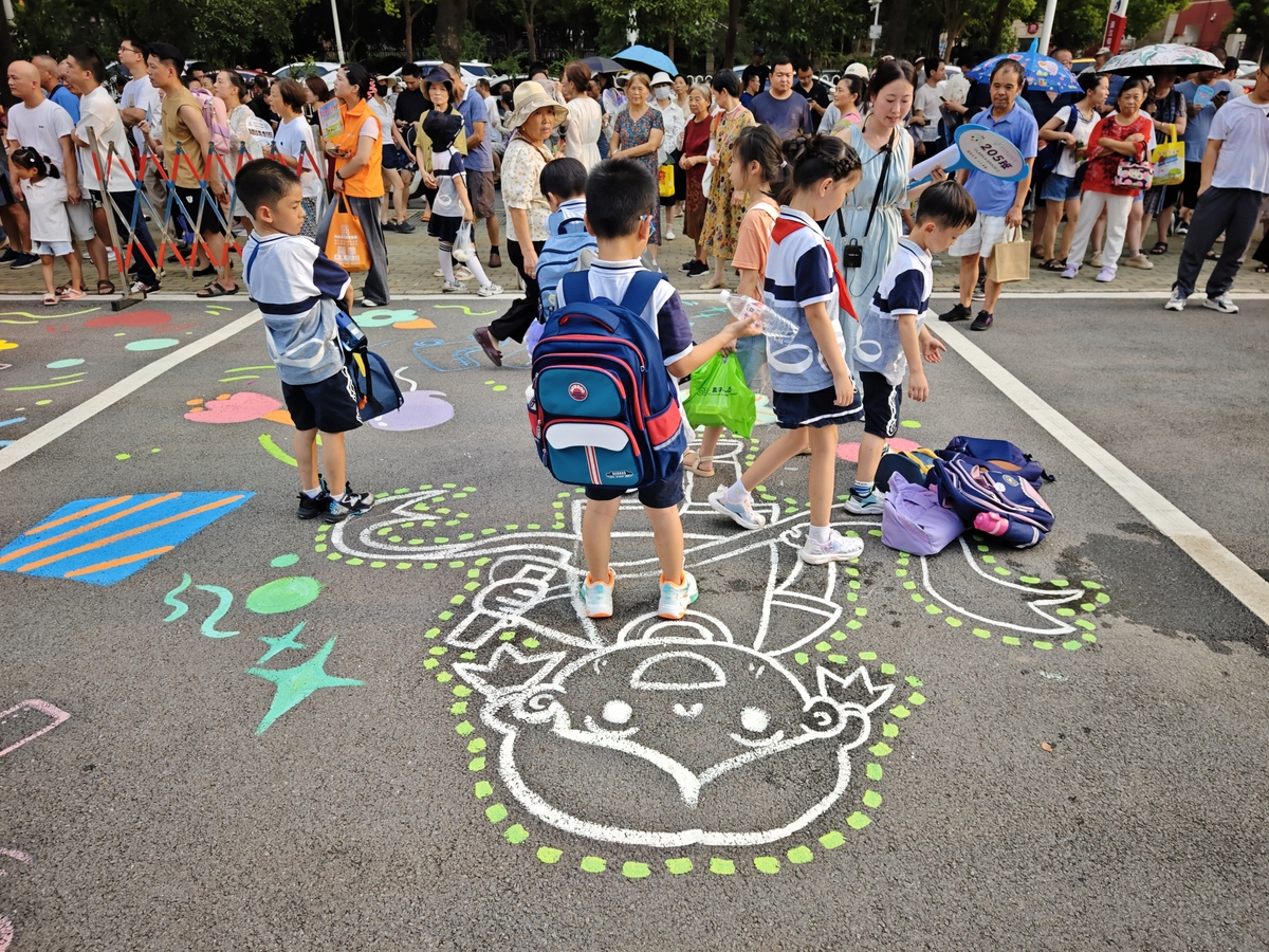 2024年9月2日,武汉市洪山实验小学北校区围墙外地上的